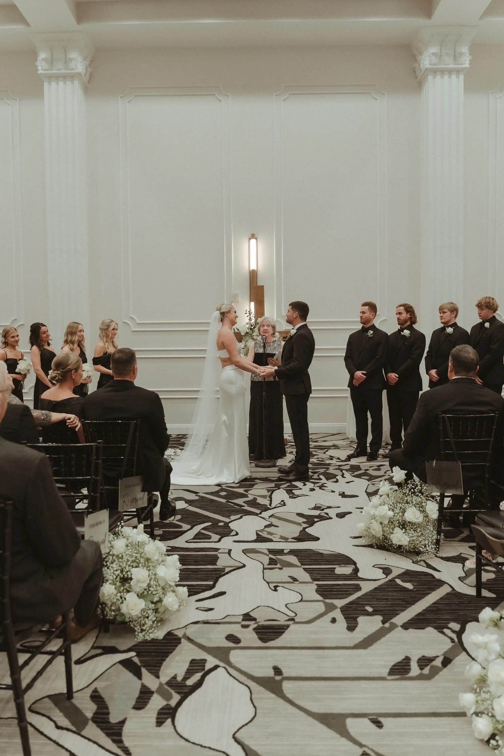 Sophisticated Black and White Wedding Ceremony Decor Inspiration | Tampa Bay Event Venue Hotel Flor