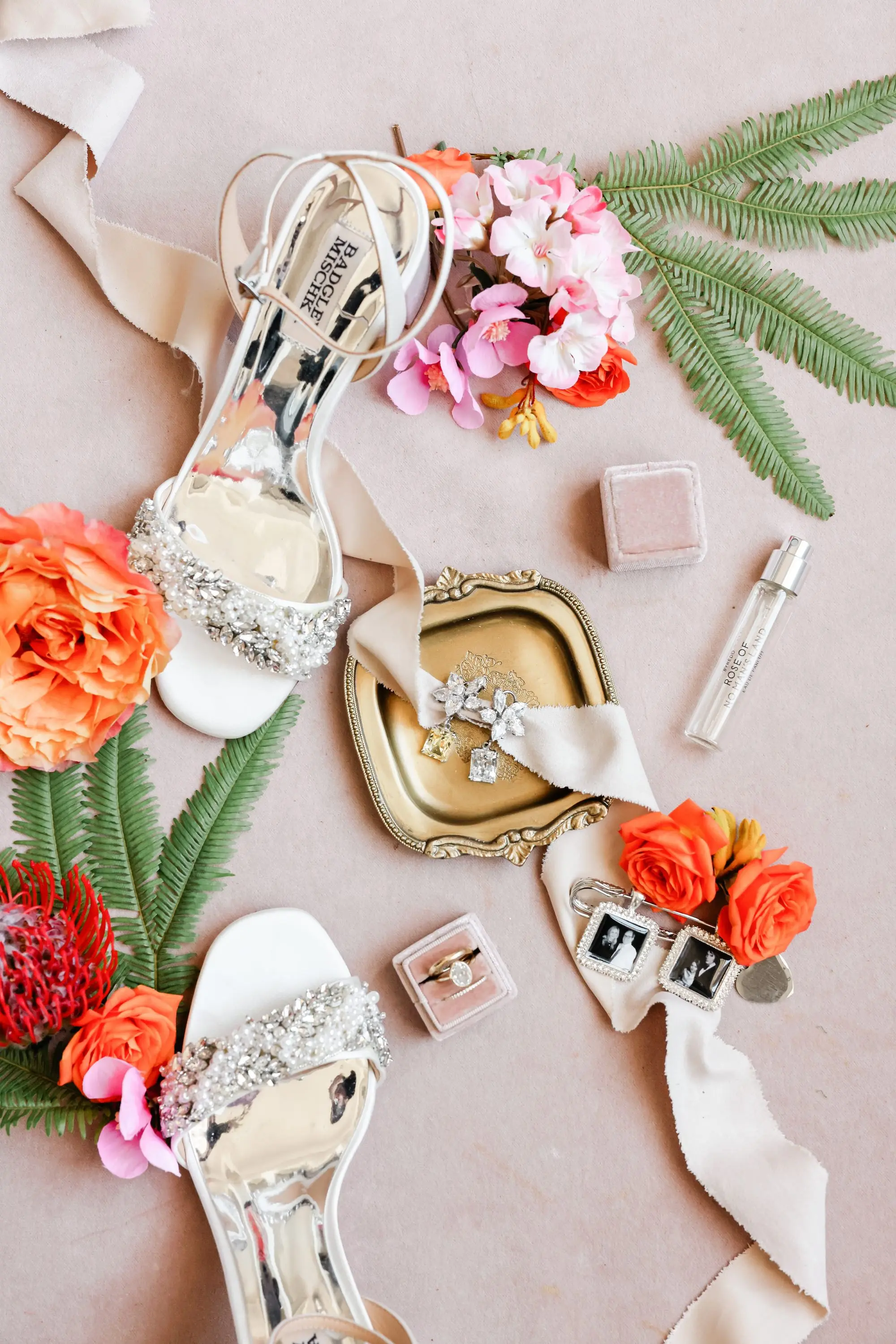 2Luxurious Vibrant Tropical Florida Wedding - Vibrant, Tropical St. Pete Beach Wedding | The Don CeSar Gold Badgley Mischka Bridal Wedding Shoe Ideas
