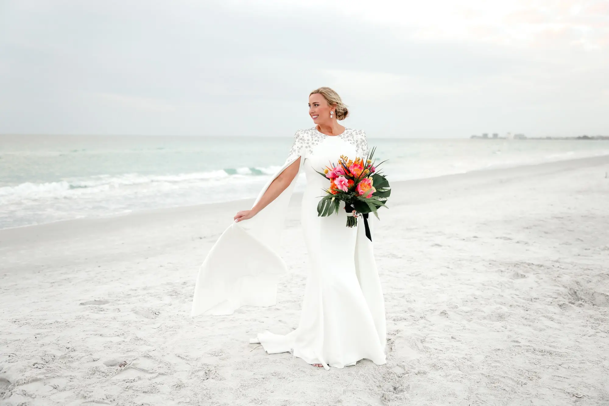 30Luxurious Vibrant Tropical Florida Wedding - Vibrant, Tropical St. Pete Beach Wedding | The Don CeSar Bride Wedding Portrait | Tampa Bay Florist Beneva Flowers