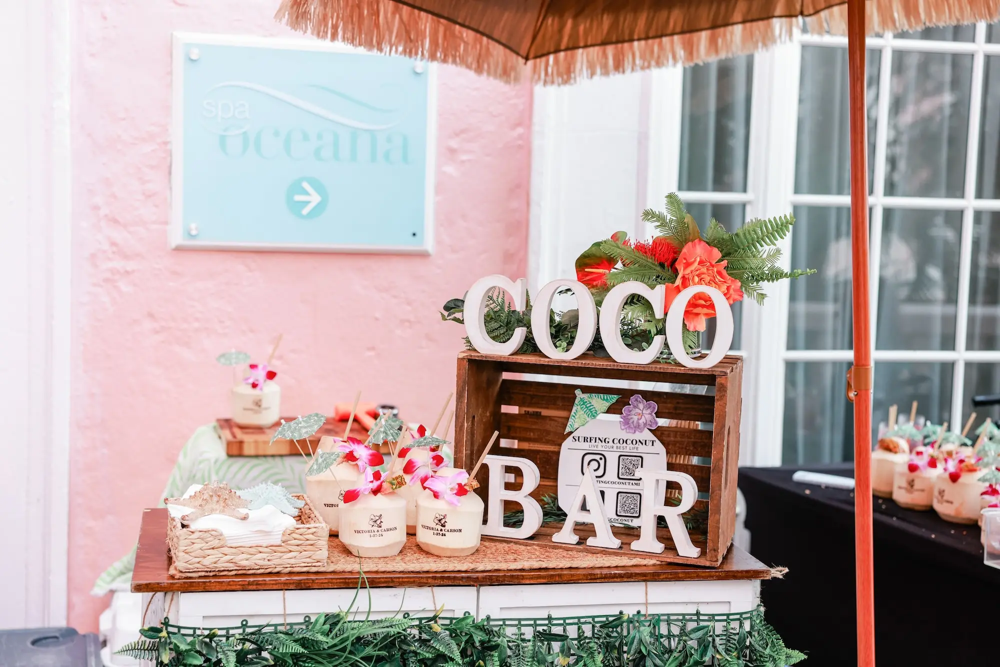 34Luxurious Vibrant Tropical Florida Wedding - Vibrant, Tropical St. Pete Beach Wedding | The Don CeSar Luxurious Vibrant Tropical Florida Wedding Reception Coconut Bar Ideas | St Pete Event Planner Coastal Coordinating
