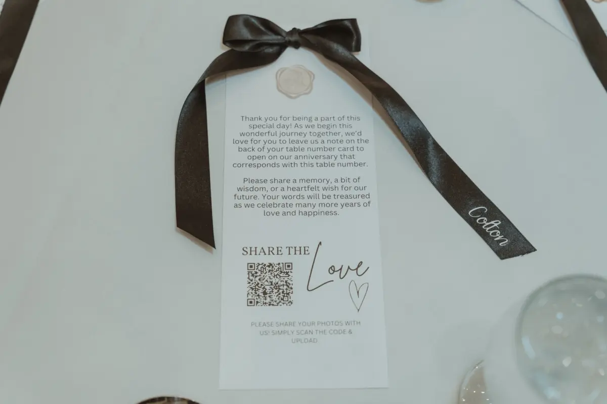 Sophisticated Black and White Wedding Reception Thank You Card Inspiration