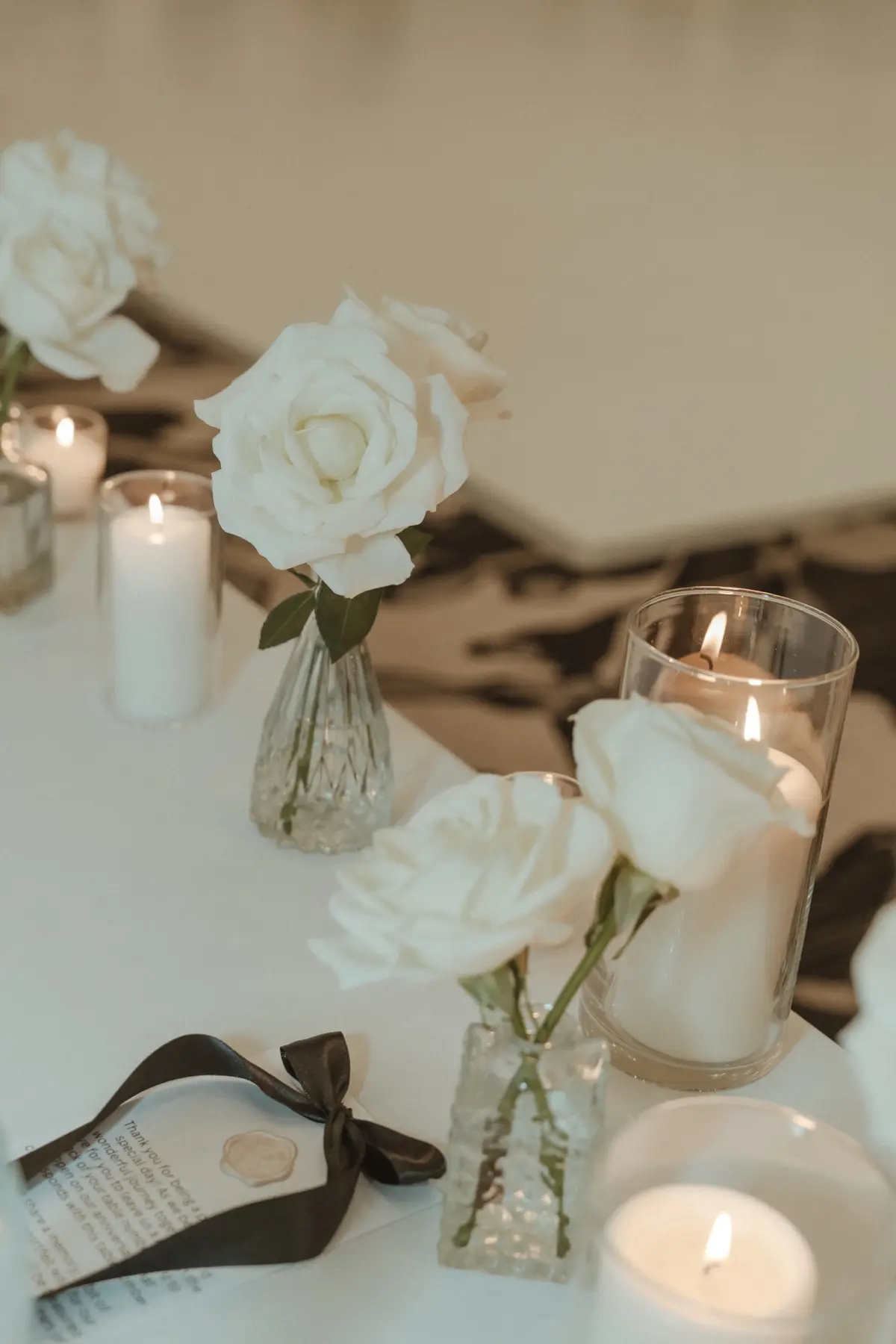 Sophisticated Black and White Wedding Reception Centerpiece Decor Inspiration