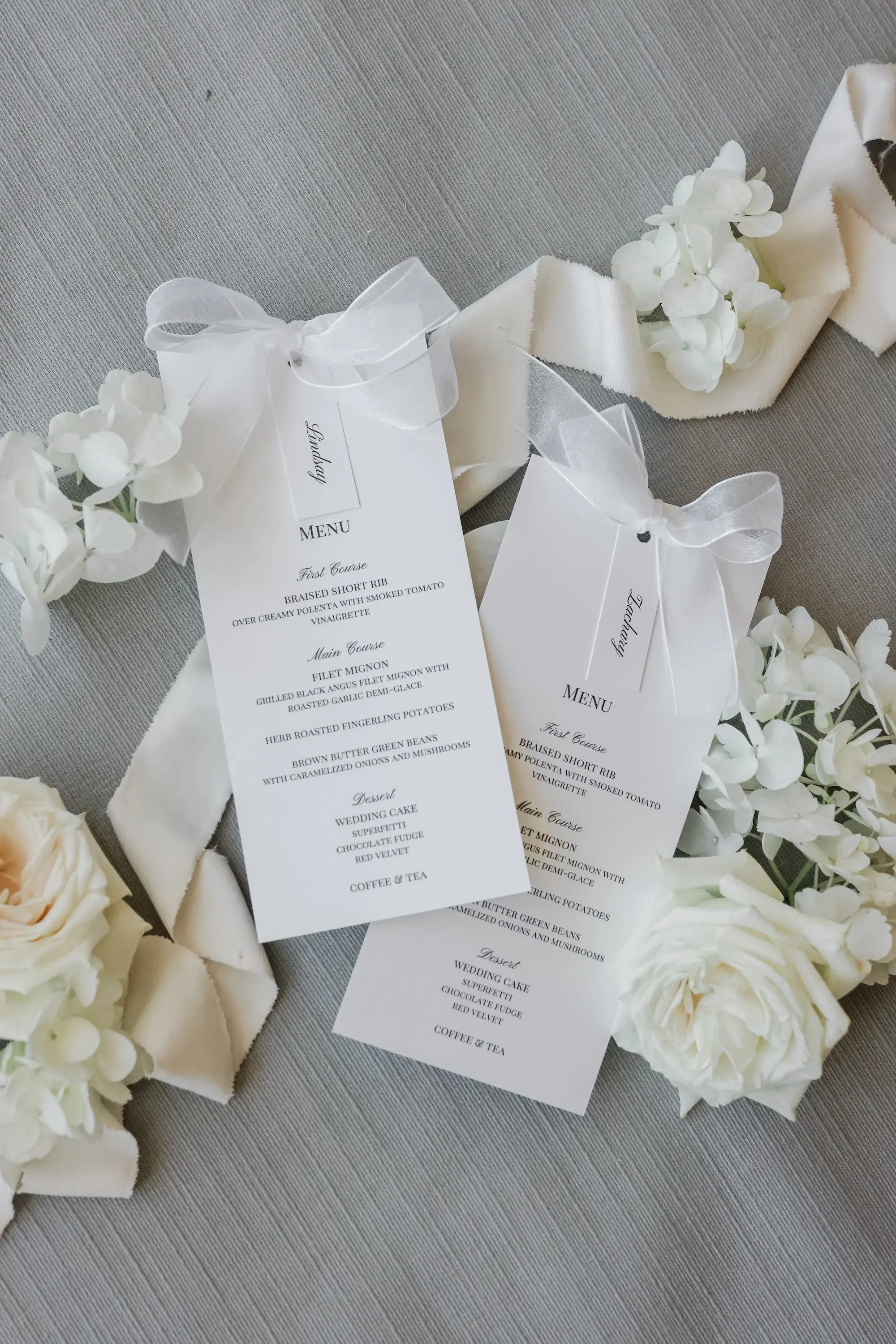 3Classic White Florida Wedding Ideas - Classic, White Rooftop Wedding | Hyatt Regency Clearwater Beach Elegant White Wedding Reception Menu with Bow Suite Inspiration | Tampa Bay Planner Planner Coastal Coordinating