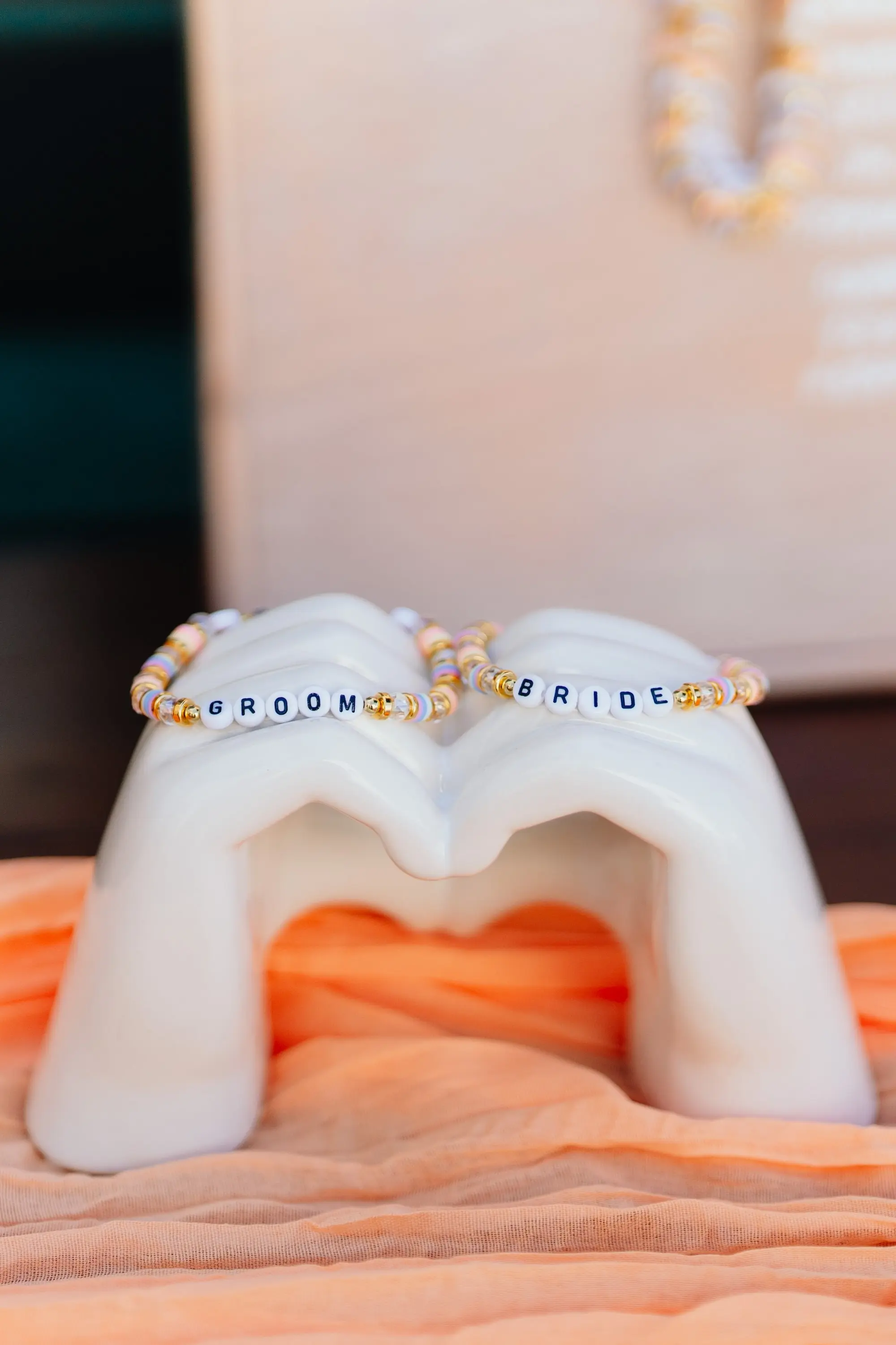 47Colorful Pink Yellow Orange Florida Wedding Inspiration - “Best Of” 2025: Wedding Receptions Part 2 Bride and Groom Wedding Bracelet Ideas