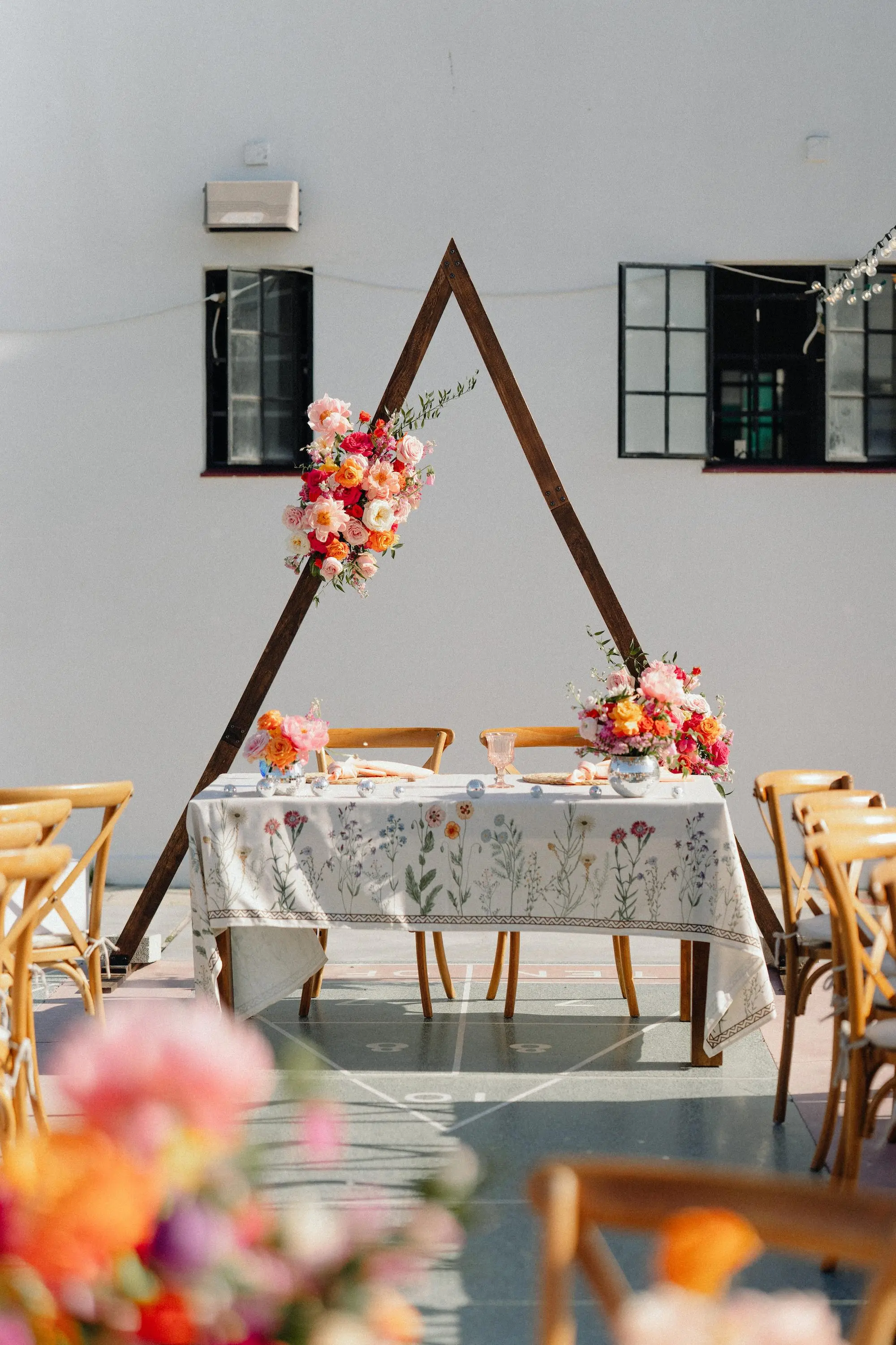 54Colorful Pink Yellow Orange Florida Wedding Inspiration - “Best Of” 2025: Wedding Receptions Part 2 Colorful Pink, Yellow, and Orange Spring Florida Wedding Reception Sweetheart Table Decor Ideas