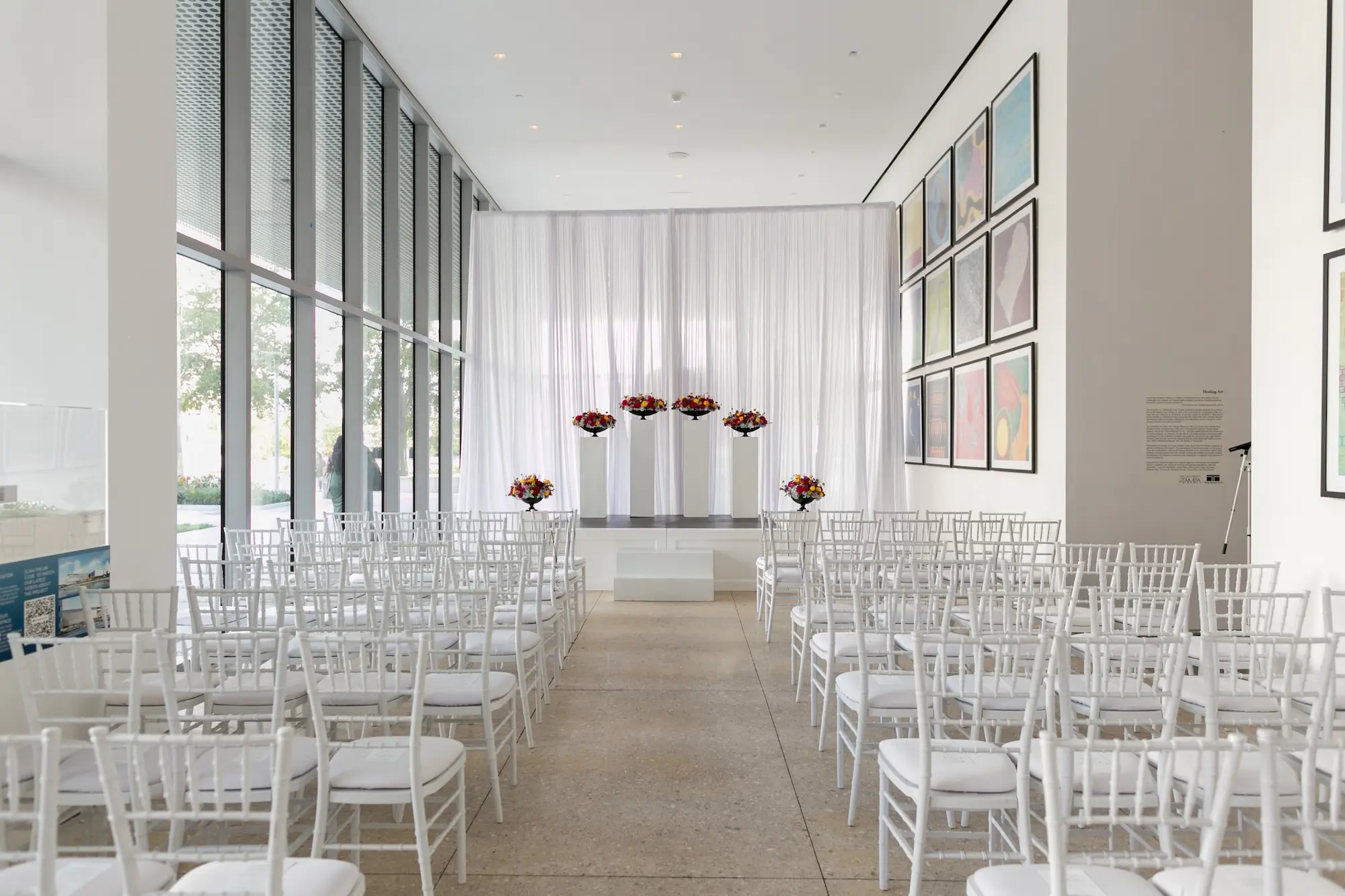 11Colorful Modern Yellow and Pink Wedding Ideas Venue Tampa Museum of Art - Vibrant, Modern Gallery Wedding | Tampa Museum of Art Colorful Modern Yellow and Pink Wedding Ceremony Decor Inspiration | Tampa Bay Rentals Gabro Event Services | Venue Tampa Museum of Art | Planner Coastal Coordinating