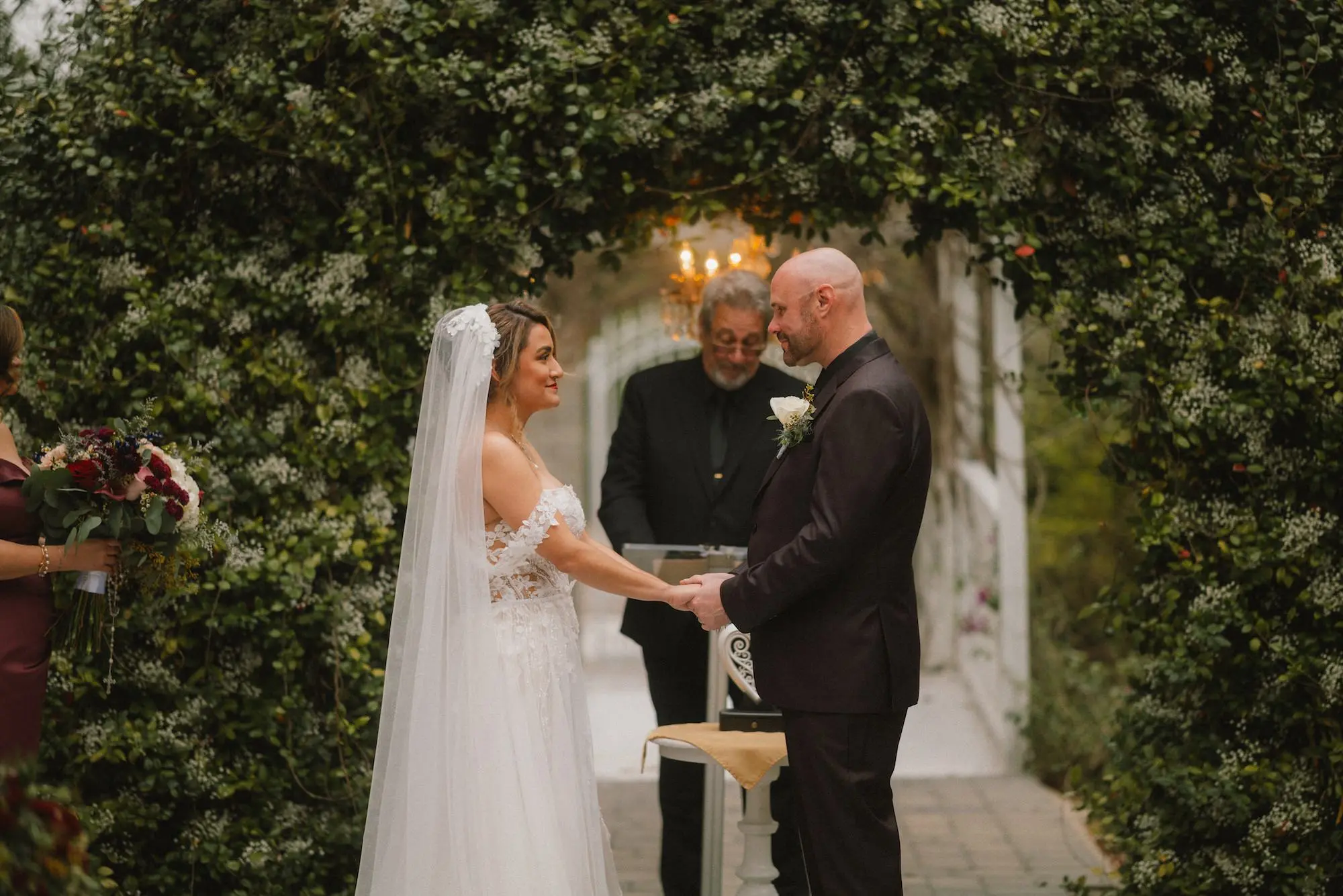 12Romantic Purple and Red Garden Florida Wedding Ideas - Romantic, Purple and Red Brooksville Wedding | Saxon Manor Bride and Groom Wedding Portrait