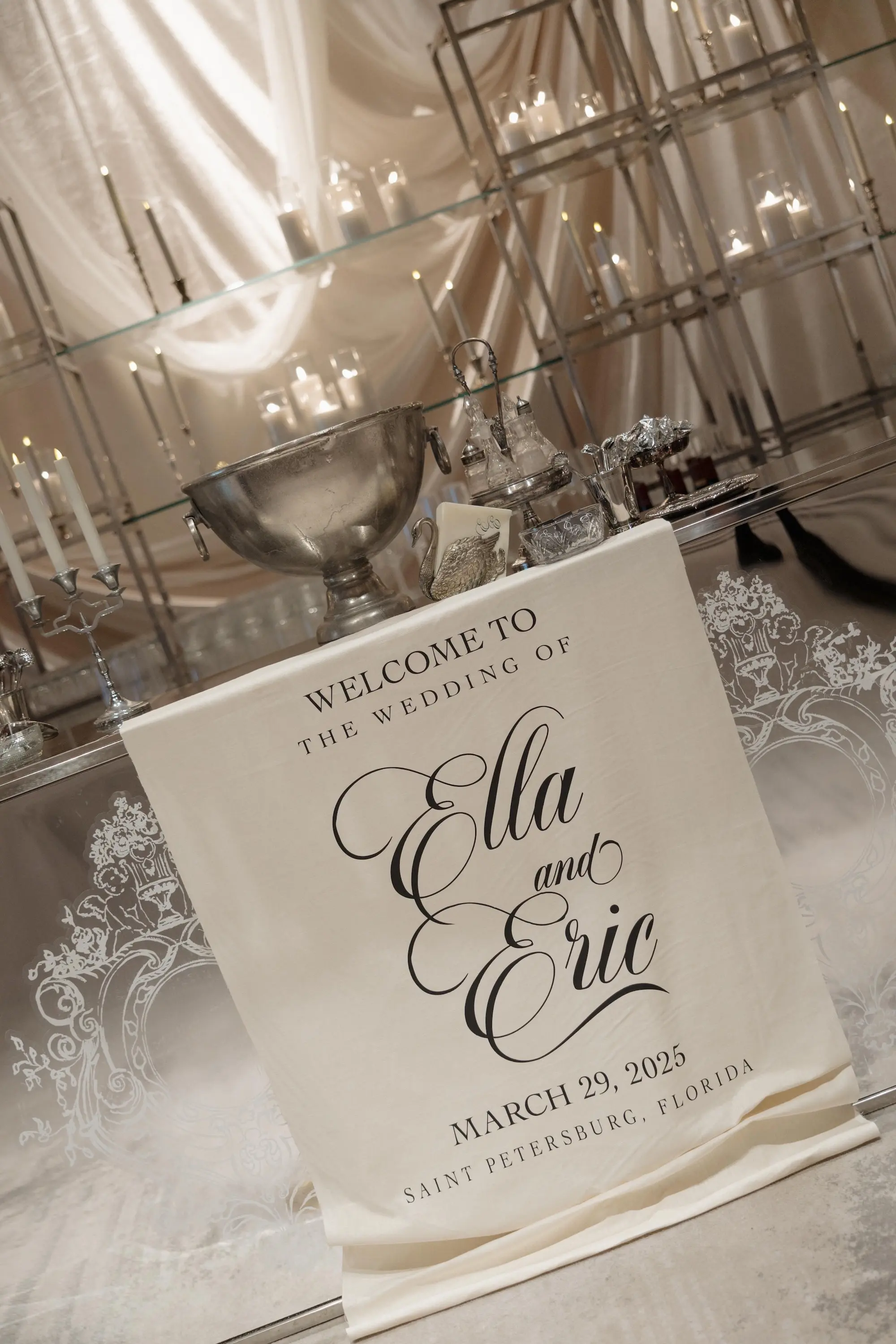 14Elegant Cream Vintage Wedding Inspiration - Luxurious, Neutral Downtown St. Pete Wedding | The Vinoy Elegant Cream Vintage Wedding Reception Bar Decor Inspiration