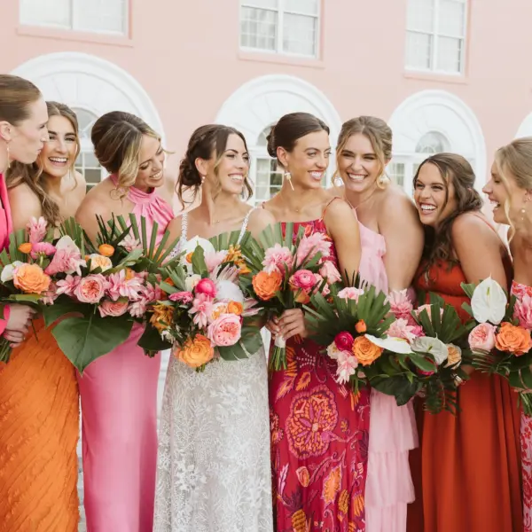palm beach coral bridesmaid dresses Coral Beach Bridesmaid Dress Front Split Wedding Party Dress main image 0
