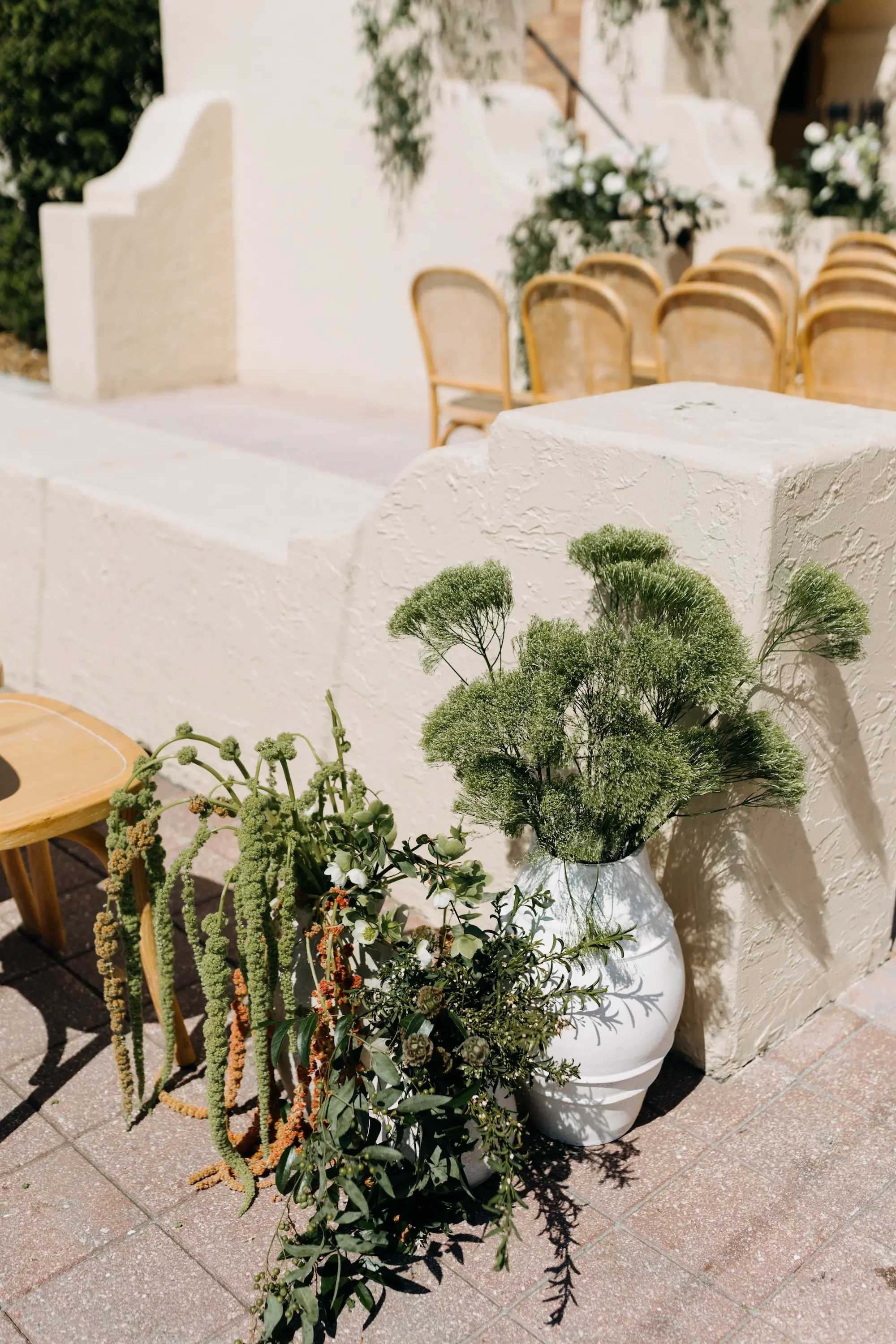 Romantic Outdoor Waterfront Green Garden Wedding Ceremony Decor Inspiration