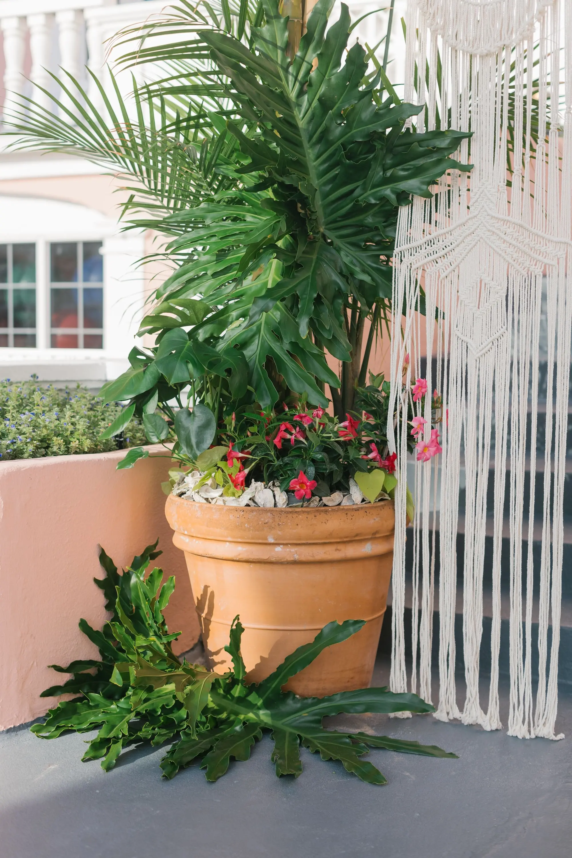 17Tropical Beach Boho Pink and Orange Wedding Inspiration - Vibrant, Tropical Boho St. Pete Beach Wedding | The Don CeSar Boho Macrame Wedding Ceremony Altar Decor Inspiration | Tampa Bay Planner EventFull Weddings | Historic Pink Palace St Pete Beach Wedding Venue Don CeSar | St Pete Beach Resort Wedding Venue