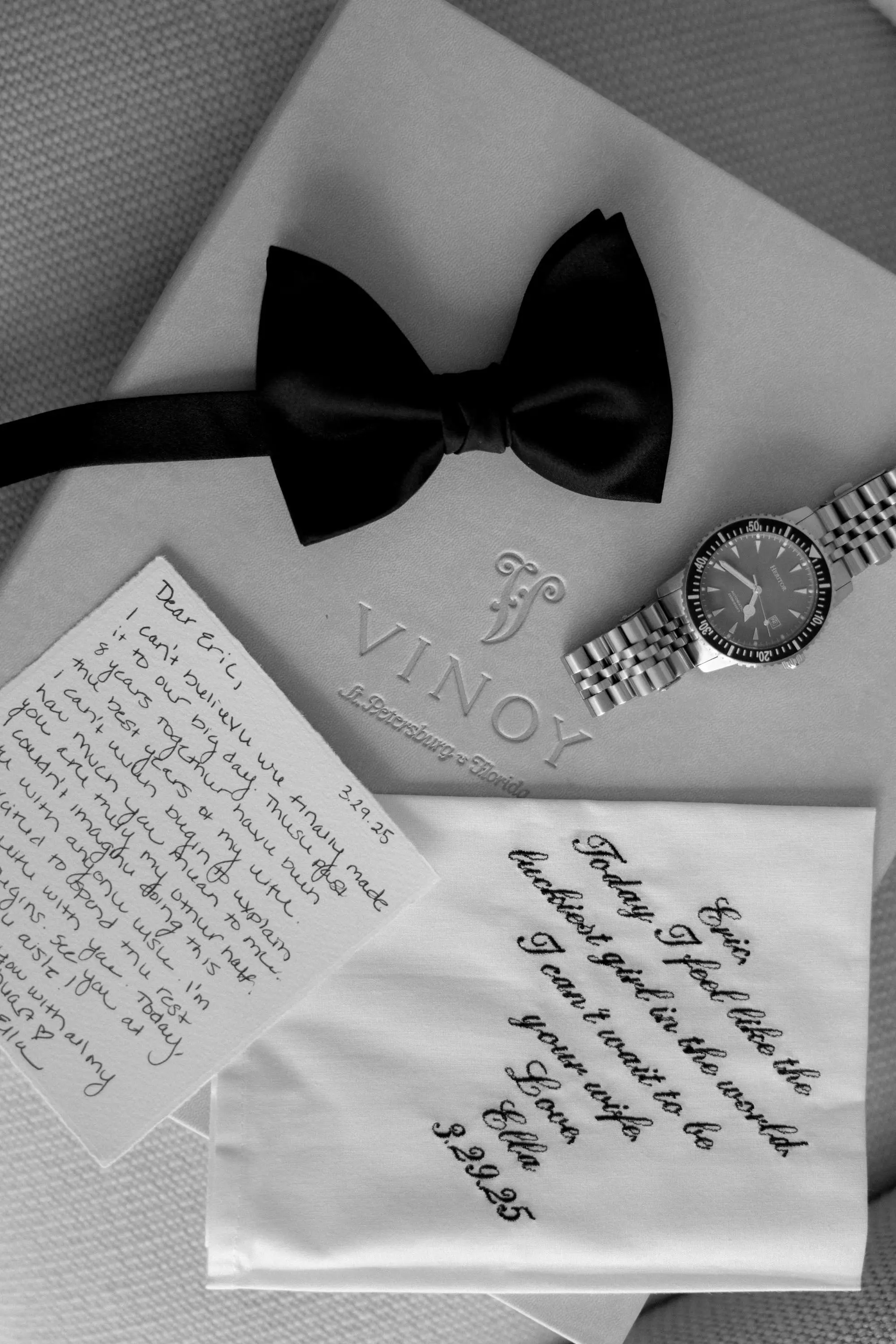 1Elegant Cream Vintage Wedding Inspiration - Luxurious, Neutral Downtown St. Pete Wedding | The Vinoy Elegant Custom Groom's Handkerchief Wedding Day Gift Ideas