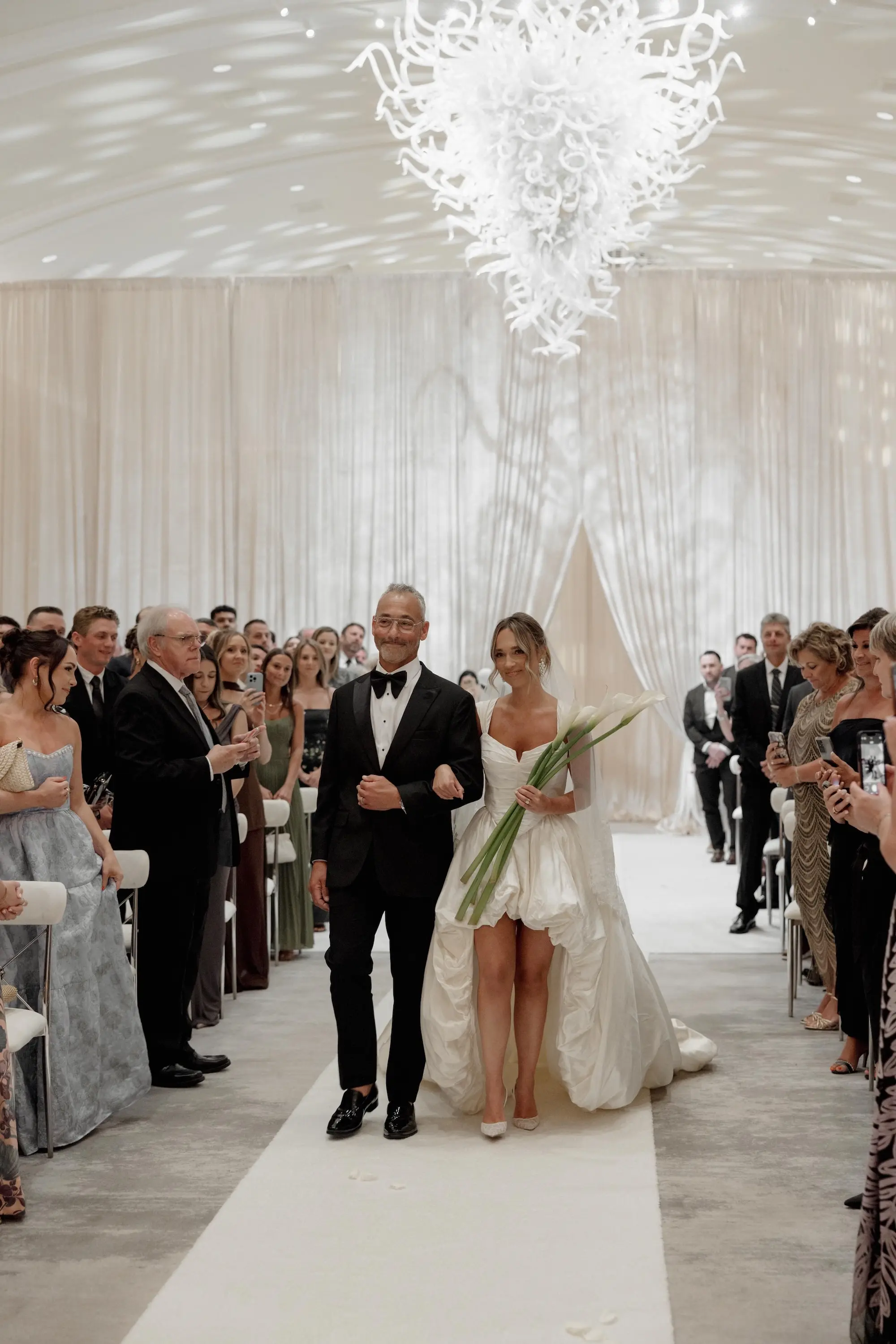 21Elegant Cream Vintage Wedding Inspiration - Luxurious, Neutral Downtown St. Pete Wedding | The Vinoy Bride and Father Walking Down Wedding Aisle