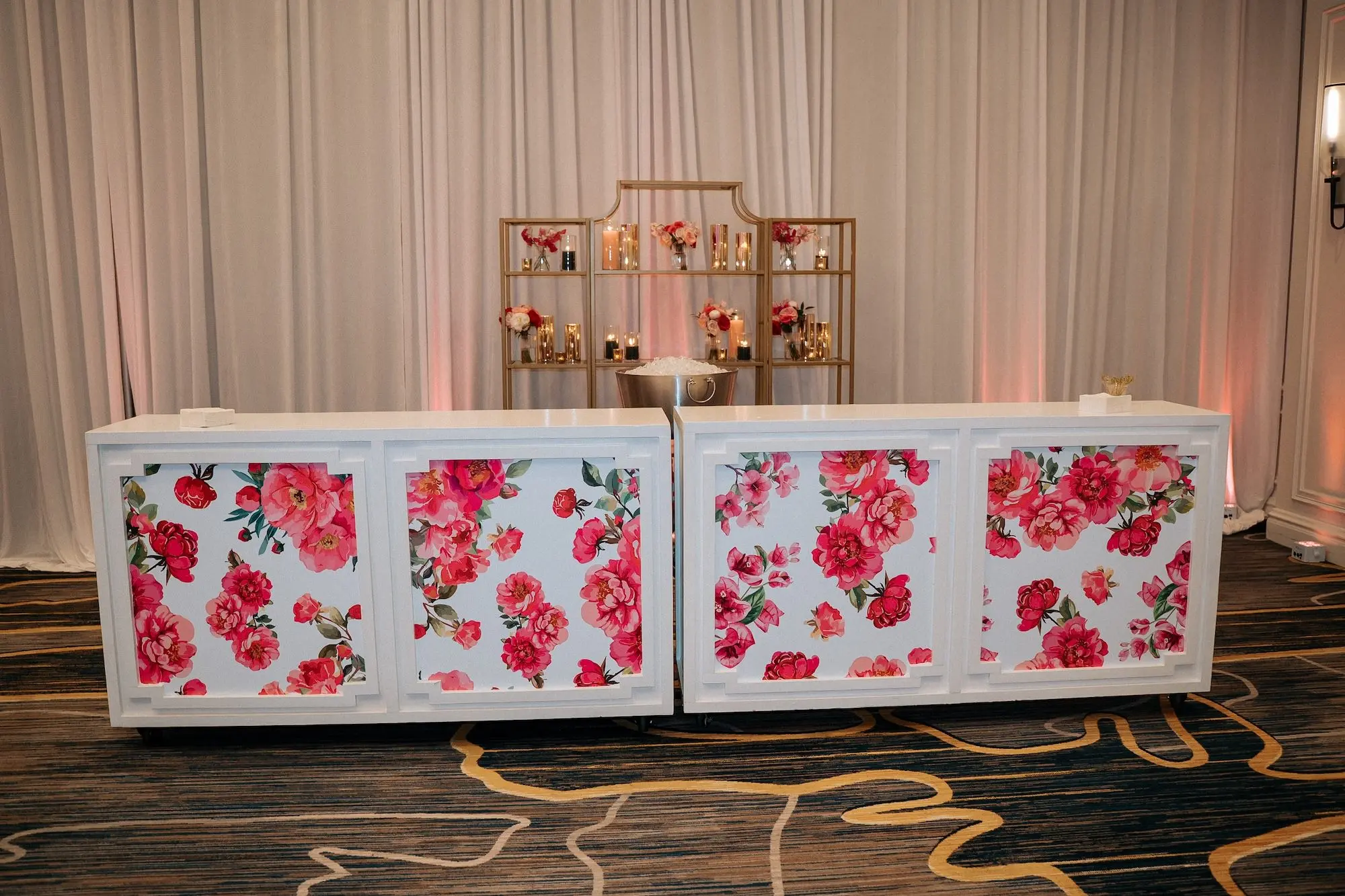 Glamorous Pink Wedding Reception Bar Decor Ideas | Tampa Bay Kate Ryan Event Rentals