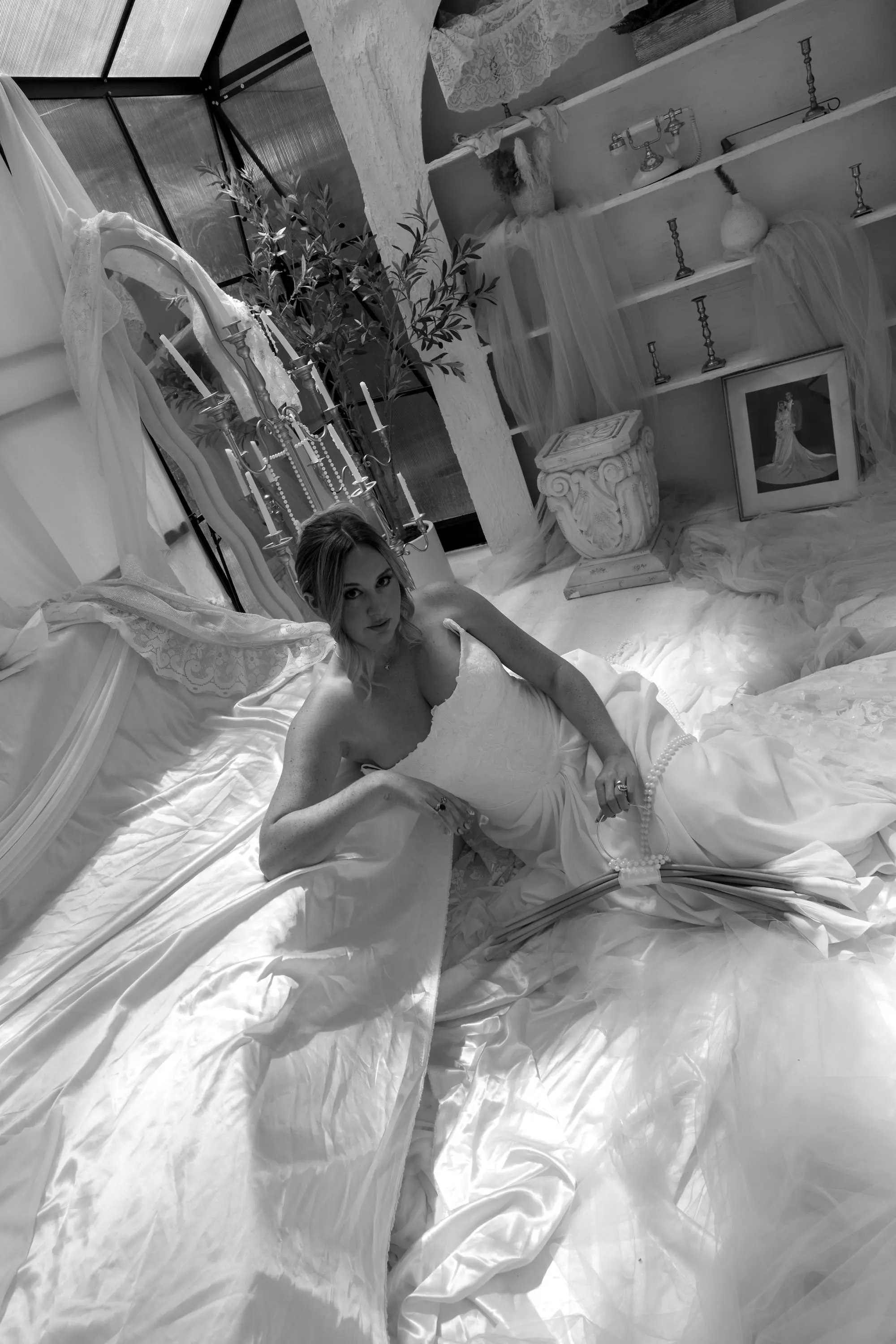 Black and White Vintage Moody Greenhouse Wedding Inspiration | Tampa Photographer Amber Yonker Photography Dresses Truly Forever Bridal