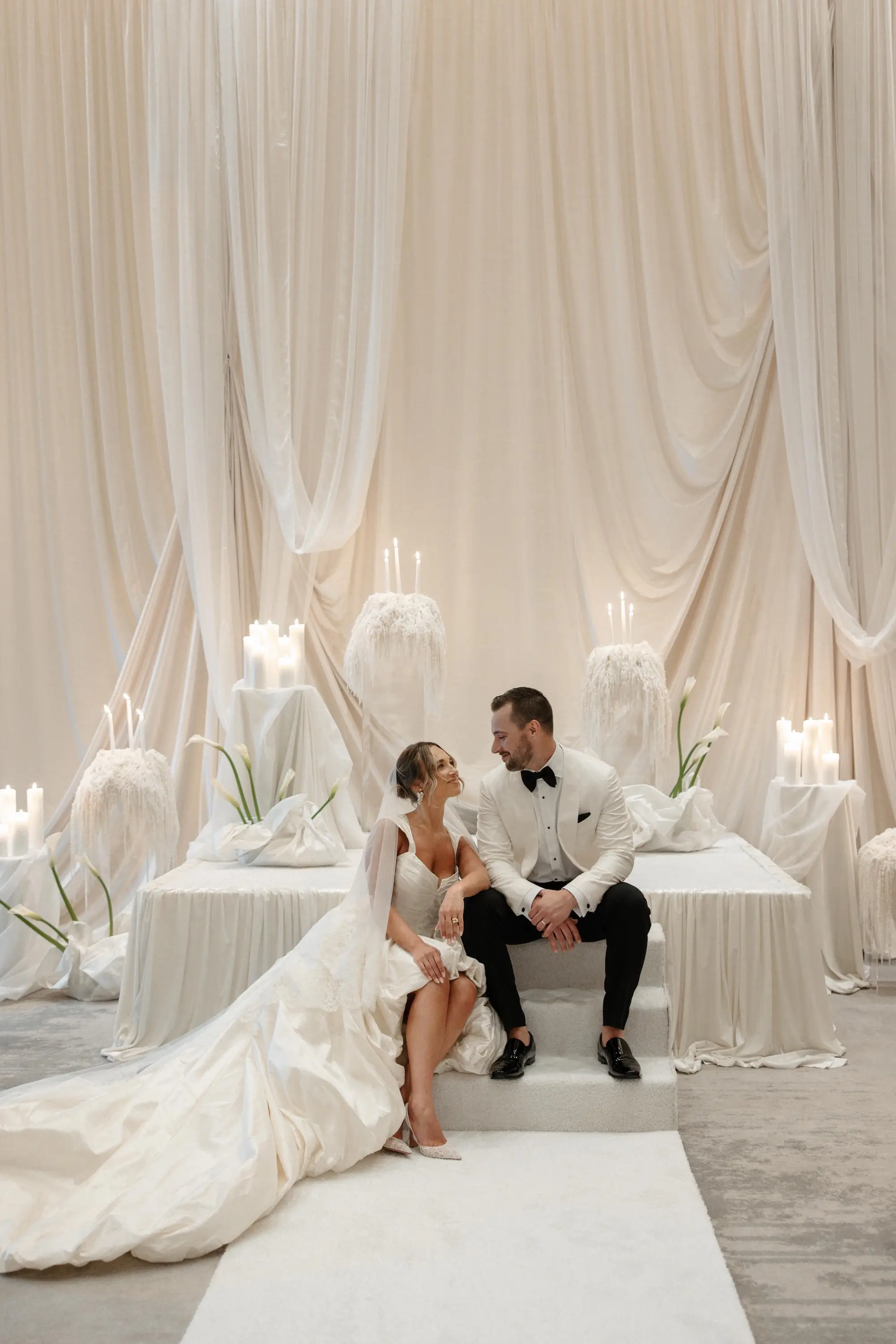 24Elegant Cream Vintage Wedding Inspiration - Luxurious, Neutral Downtown St. Pete Wedding | The Vinoy Bride and Groom Just Married Wedding Portrait