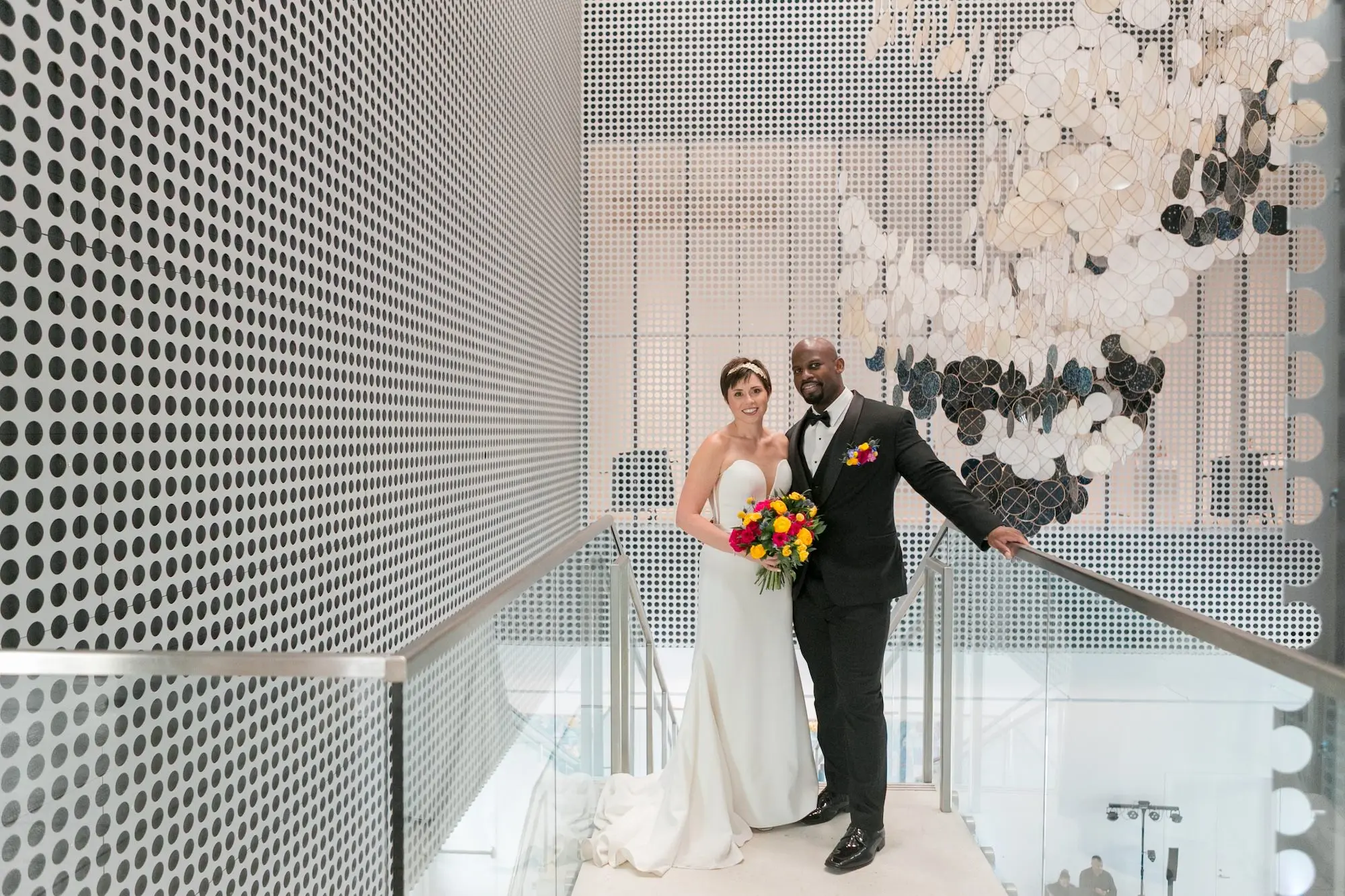 27Colorful Modern Yellow and Pink Wedding Ideas Venue Tampa Museum of Art - Vibrant, Modern Gallery Wedding | Tampa Museum of Art Bride and Groom Wedding Portrait | Tampa Bay Photographer Carrie Wildes Photography | Event Venue Tampa Museum Of Art
