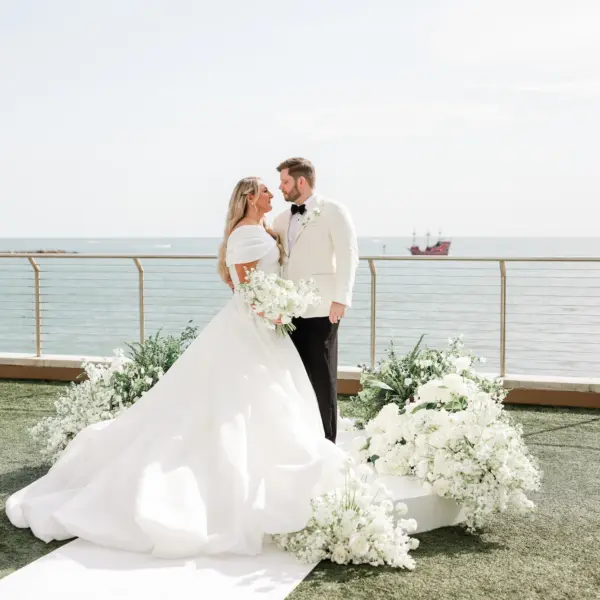 Bride and Groom Wedding Portrait | Clearwater Photographer Lifelong Photography Studio | Dress Boutique Truly Forever Bridal | Event Venue Opal Sands