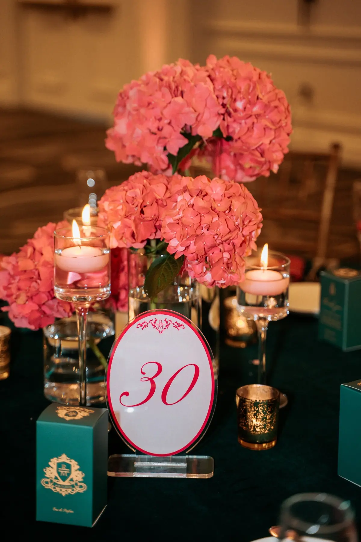 Glamorous Pink and Emerald Wedding Reception Centerpiece Decor Ideas | Tampa Florist Save The Date Florida