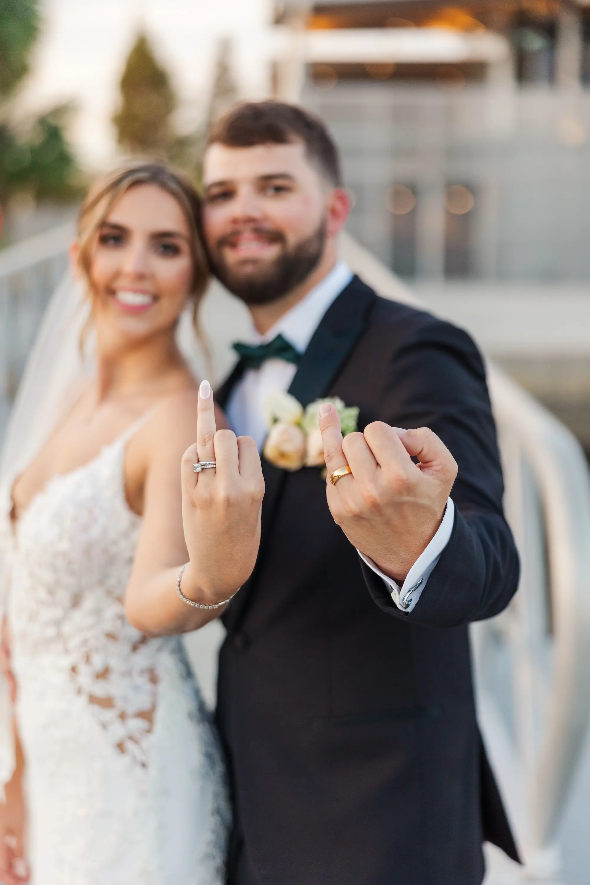 34Classic Emerald Green and Champagne Wedding Inspiration - Classic Emerald Green Downtown Tampa Wedding | Bob Buckhorn Center Bride and Groom Ring Wedding Portrait | Tampa Bay Photographer Mary Anna Photography
