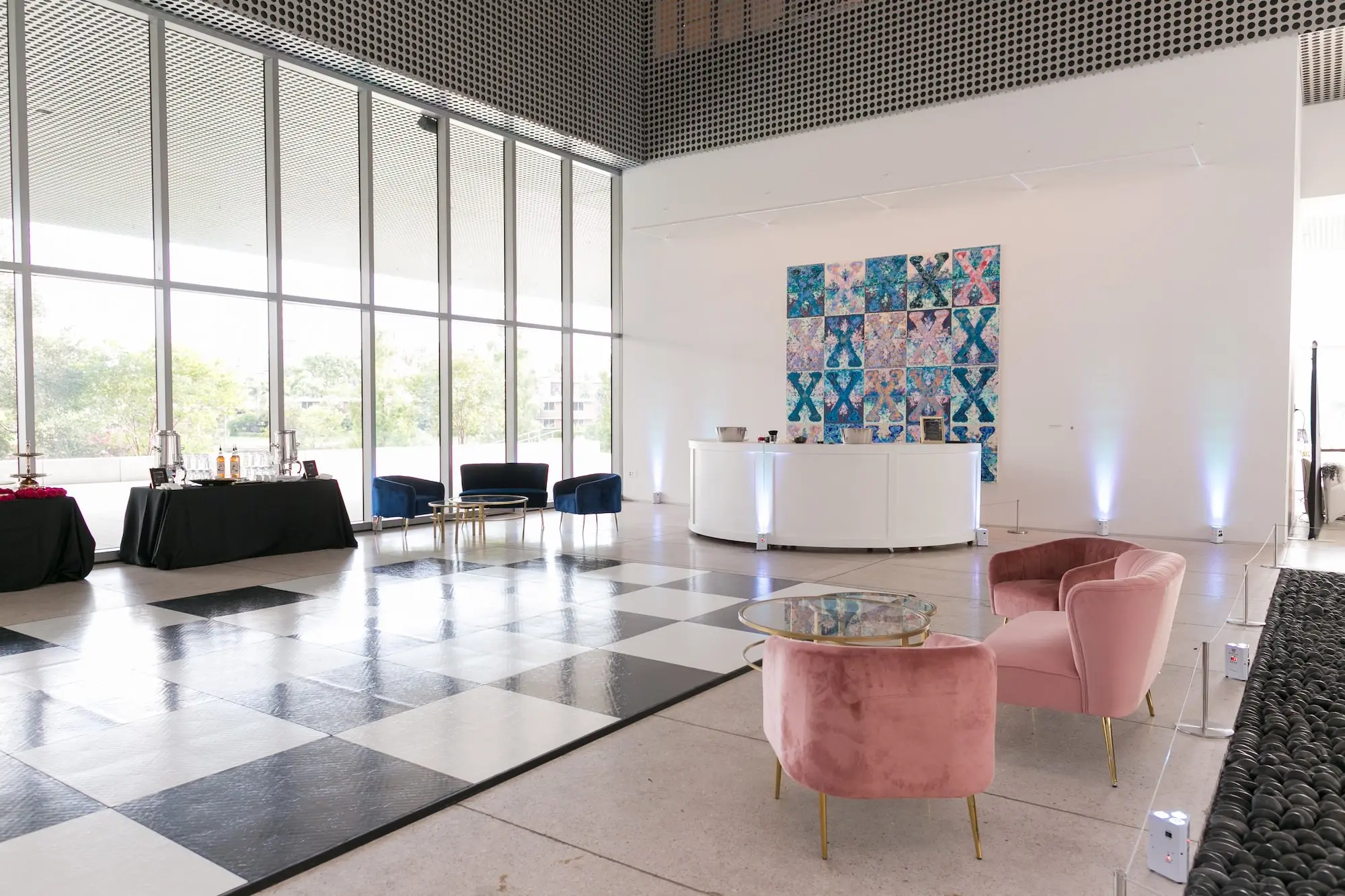 36Colorful Modern Yellow and Pink Wedding Ideas Venue Tampa Museum of Art - Vibrant, Modern Gallery Wedding | Tampa Museum of Art Colorful Modern Yellow and Pink Wedding Reception Decor Ideas | Event Venue Tampa Museum of Art | Tampa Bay Rentals Gabro Event Services