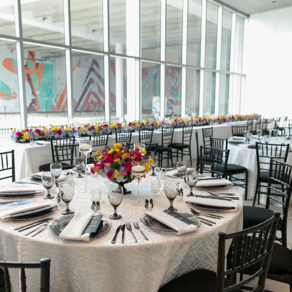 37Colorful Modern Yellow and Pink Wedding Ideas Venue Tampa Museum of Art - Vibrant, Modern Gallery Wedding | Tampa Museum of Art Colorful Modern Yellow and Pink Wedding Reception Decor Ideas | Event Venue Tampa Museum of Art | Tampa Bay Rentals Gabro Event Services | Planner Coastal Coordinating