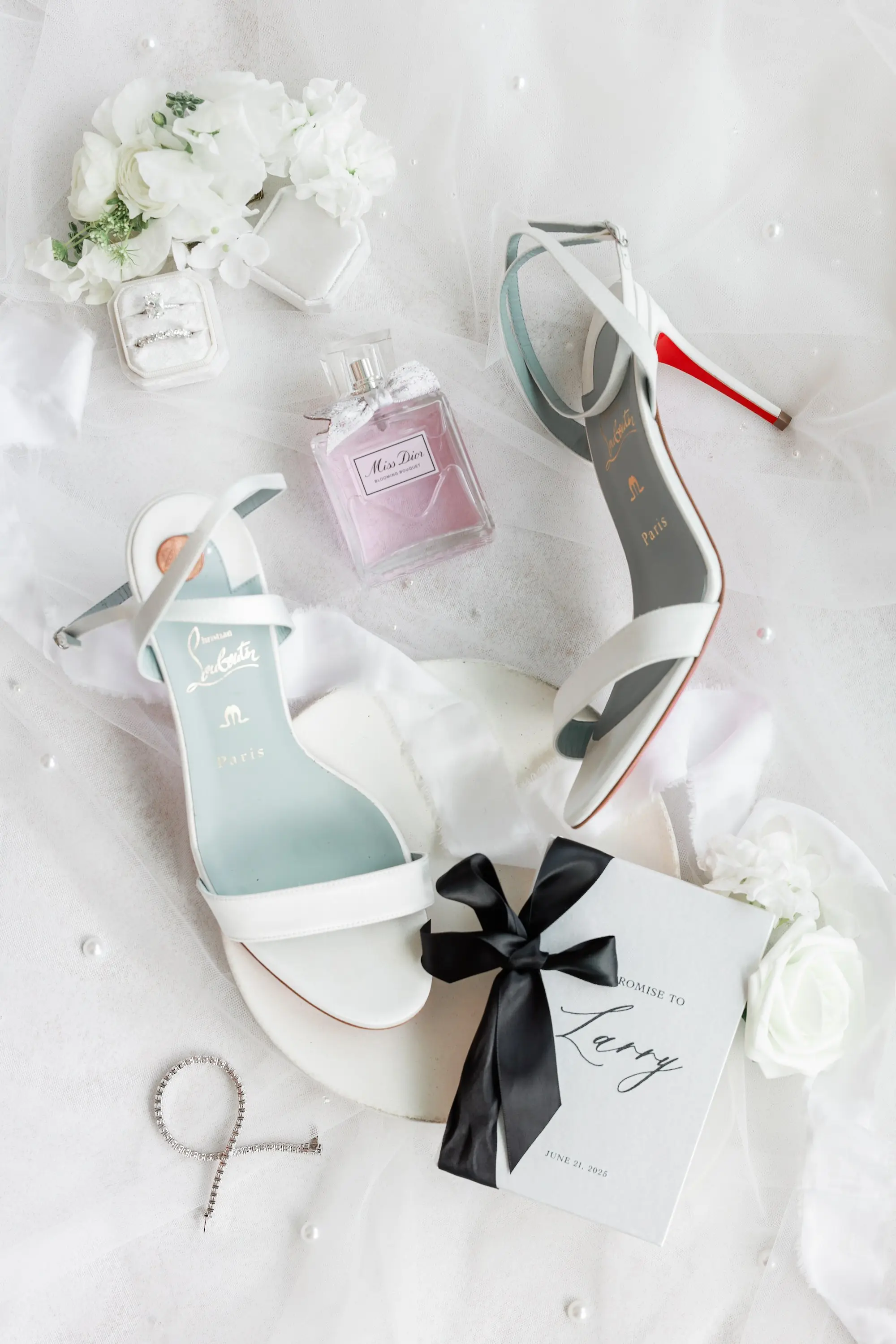 White Louboutin Bridal Wedding Shoe Inspiration