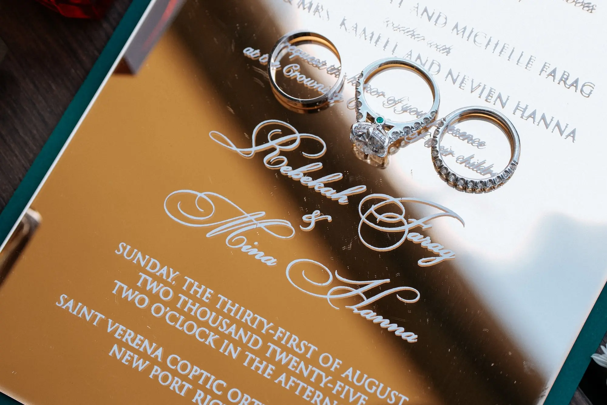Gold Mirror Acrylic Wedding Invitation Ideas