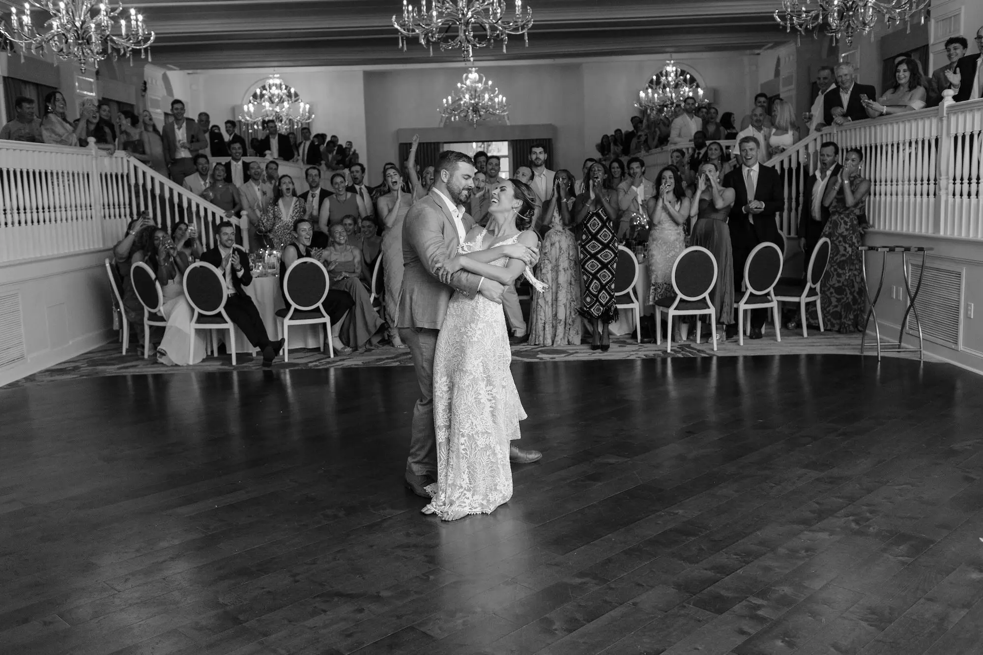 45Tropical Beach Boho Pink and Orange Wedding Inspiration - Vibrant, Tropical Boho St. Pete Beach Wedding | The Don CeSar Bride and Groom First Dance Wedding Portrait at St Pete Beach Wedding Venue Don CeSar