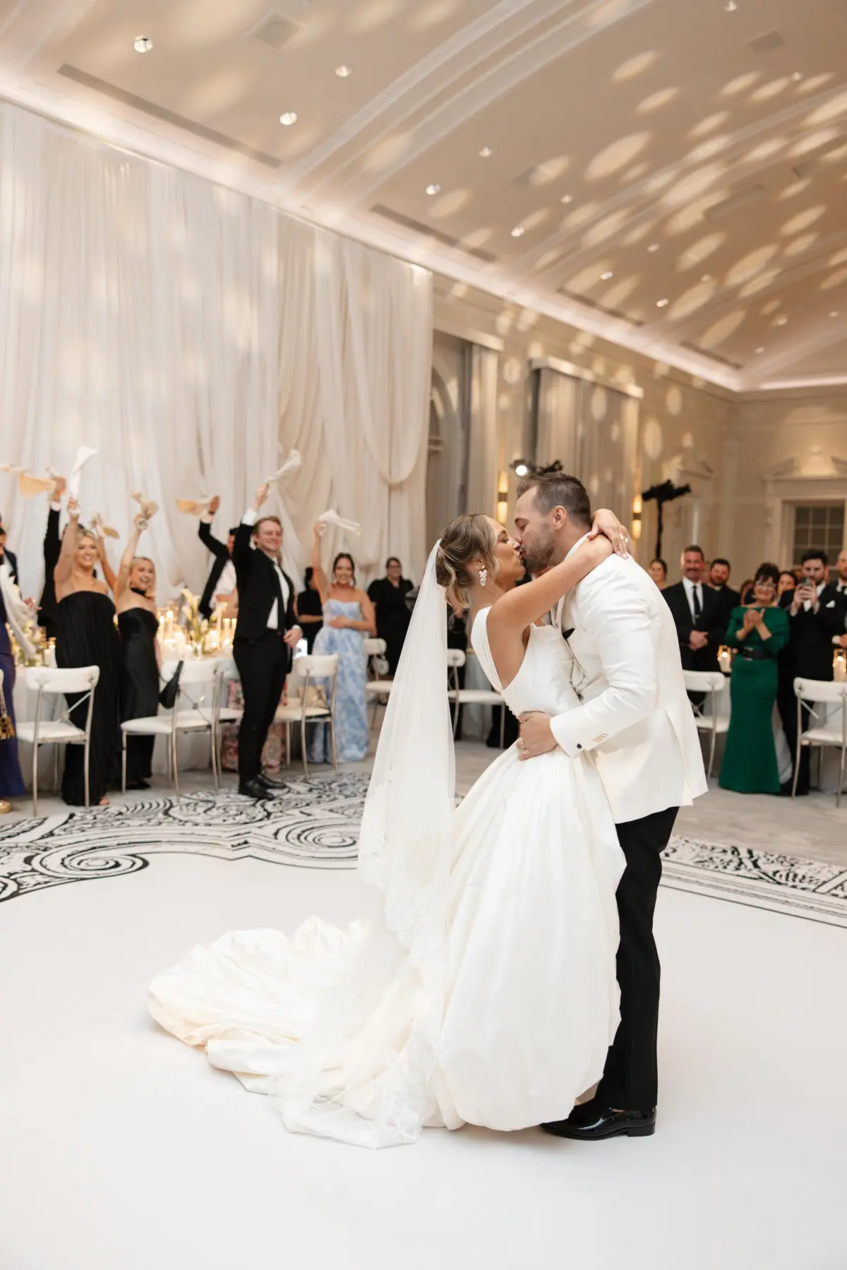 47Elegant Cream Vintage Wedding Inspiration - Luxurious, Neutral Downtown St. Pete Wedding | The Vinoy Bride and Groom First Dance Wedding Portrait | Tampa Bay DJ Company