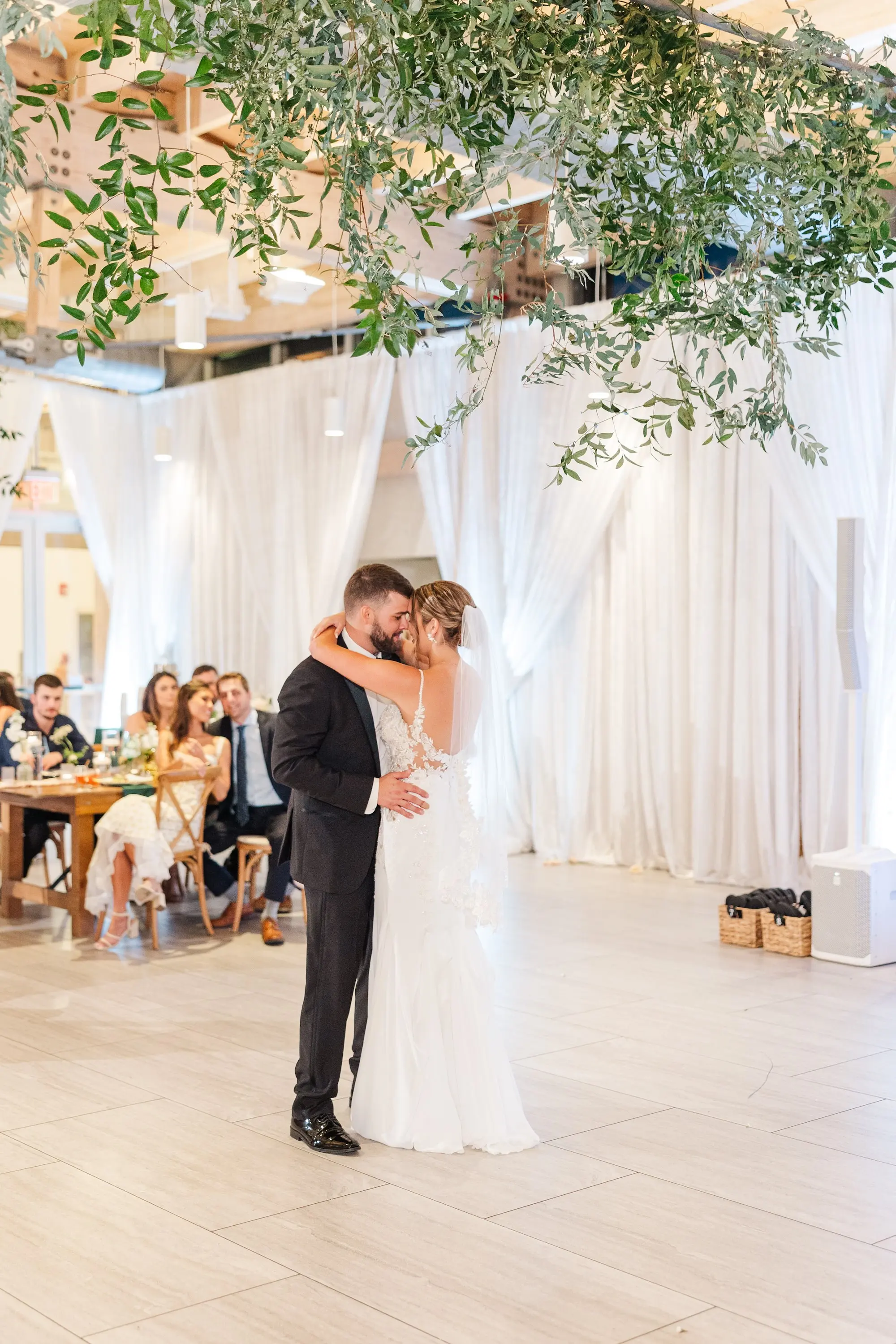 57Classic Emerald Green and Champagne Wedding Inspiration - Classic Emerald Green Downtown Tampa Wedding | Bob Buckhorn Center Bride and Groom First Dance Wedding Portrait | Tampa Bay DJ Graingertainment | St Pete Photographer Mary Anna Photography