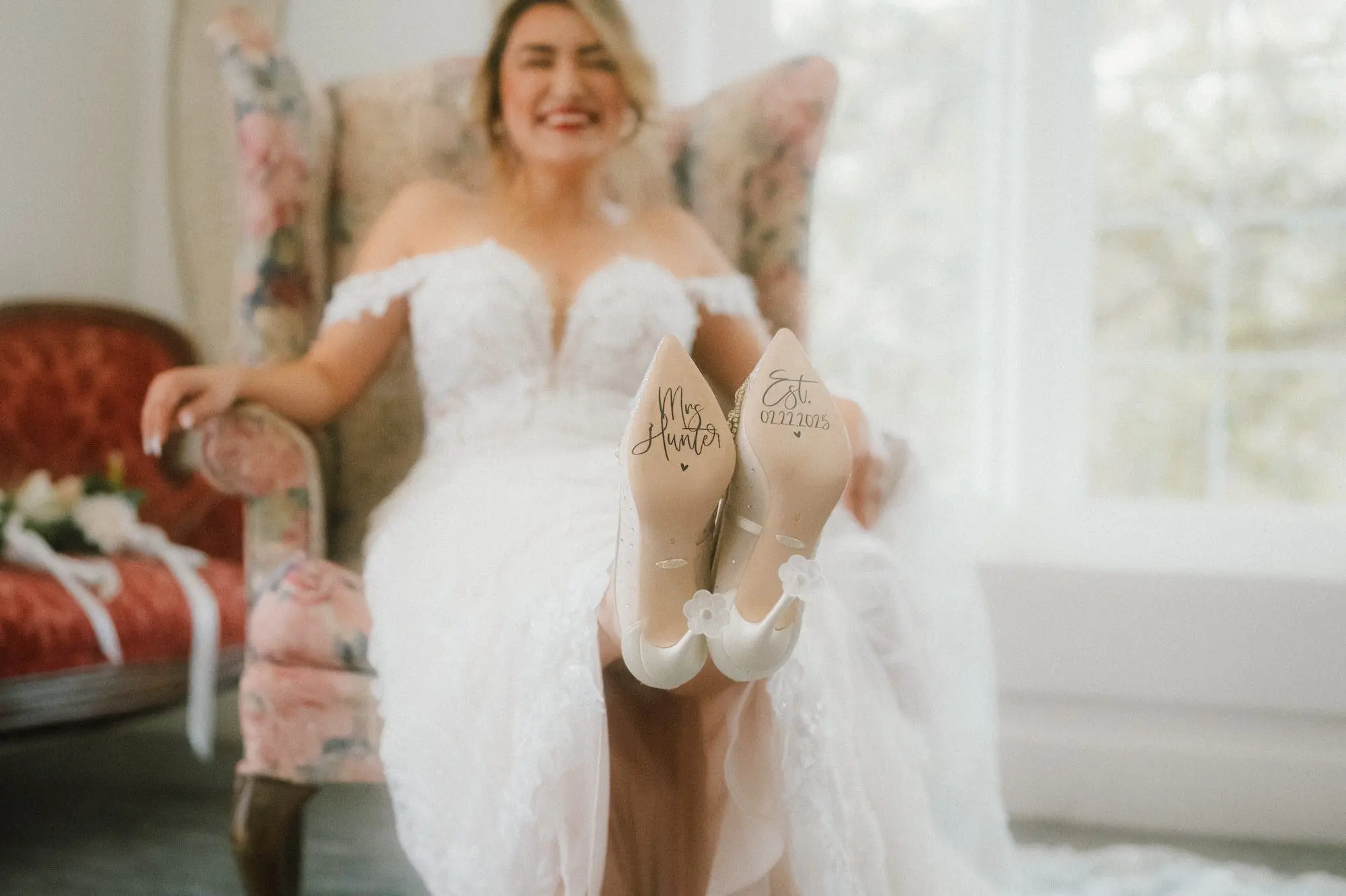 5Romantic Purple and Red Garden Florida Wedding Ideas - Romantic, Purple and Red Brooksville Wedding | Saxon Manor Customized Bridal Wedding Shoe Ideas