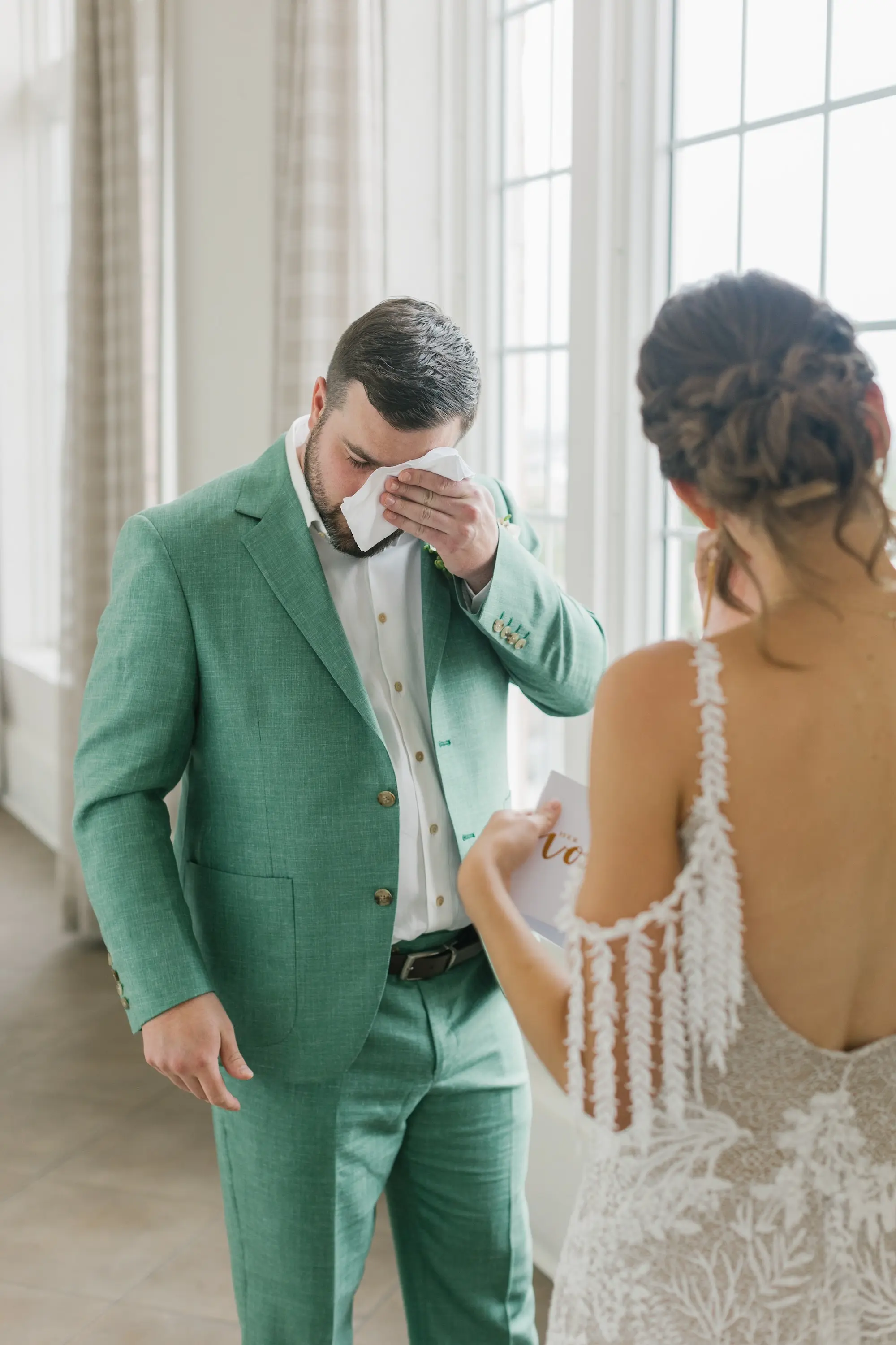 5Tropical Beach Boho Pink and Orange Wedding Inspiration - Vibrant, Tropical Boho St. Pete Beach Wedding | The Don CeSar Bride and Groom First Look Wedding Portrait