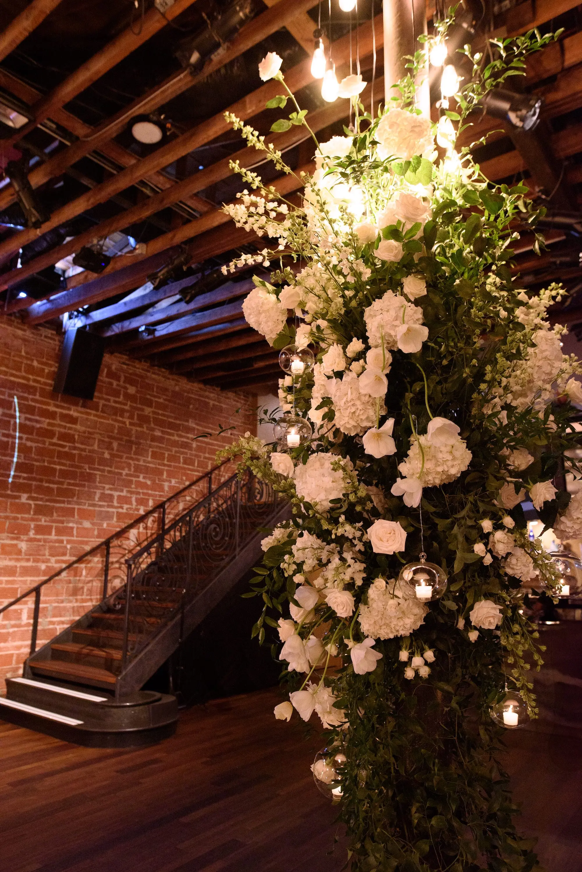 Glamorous White Roses, Orchids, Hydrangeas in Greenery Wedding Decor Inspiration | Tampa Bay Florist Bruce Wayne Florals