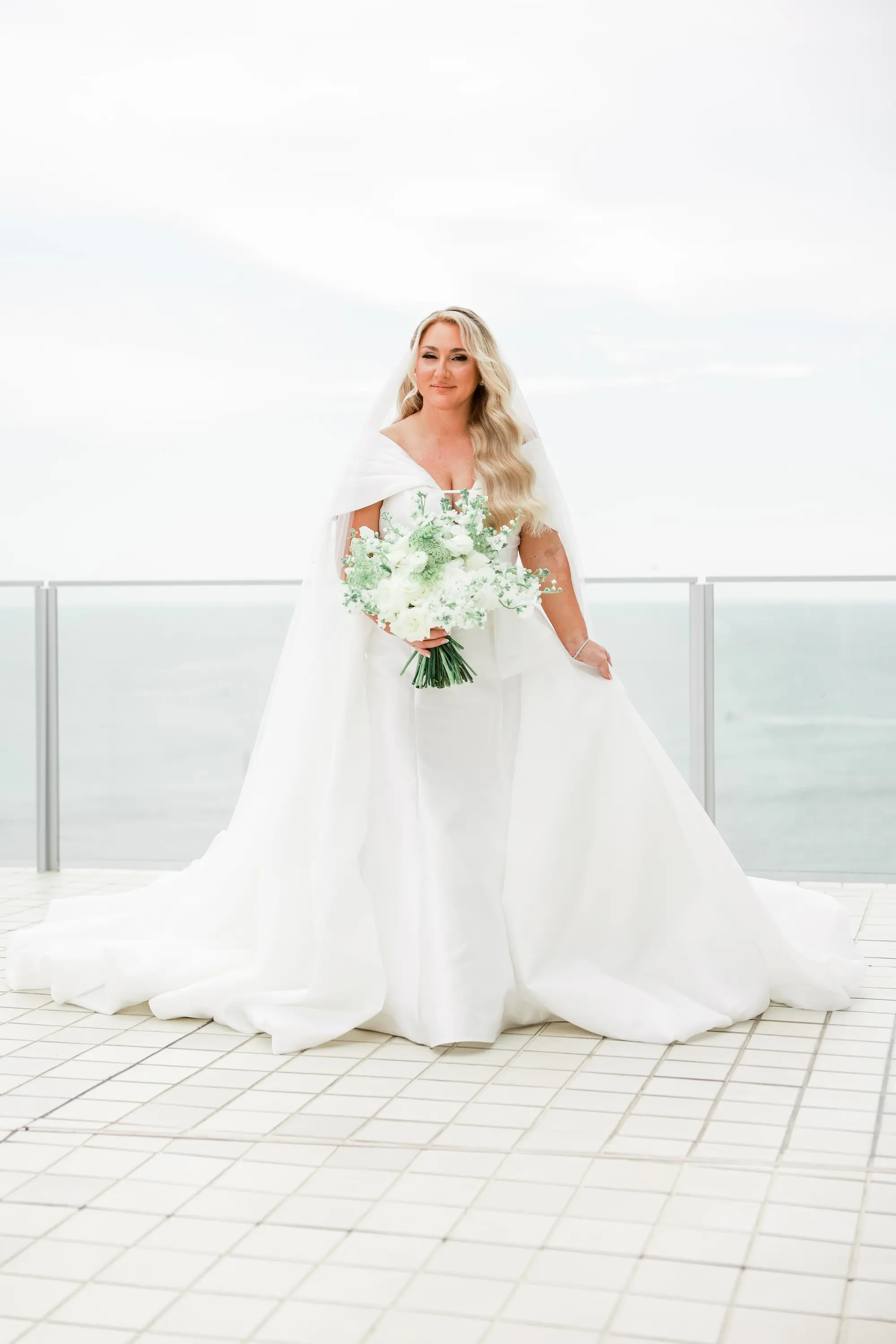 Bride Wedding Portrait | White Pronovias Wedding Dress Inspiration | Tampa Bay Boutique Truly Forever Bridal | Clearwater Hair and Makeup Artist Adore Bridal Hair and Makeup