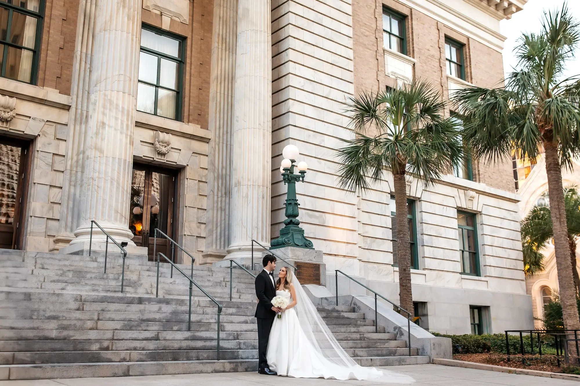 14Modern Black and White Wedding Inspiration Tampa Venue Le Meridien - Timeless Black and White Downtown Tampa Wedding | The Vault Bride and Groom Wedding Portrait | Tampa Bay Event Venue Le Meridien