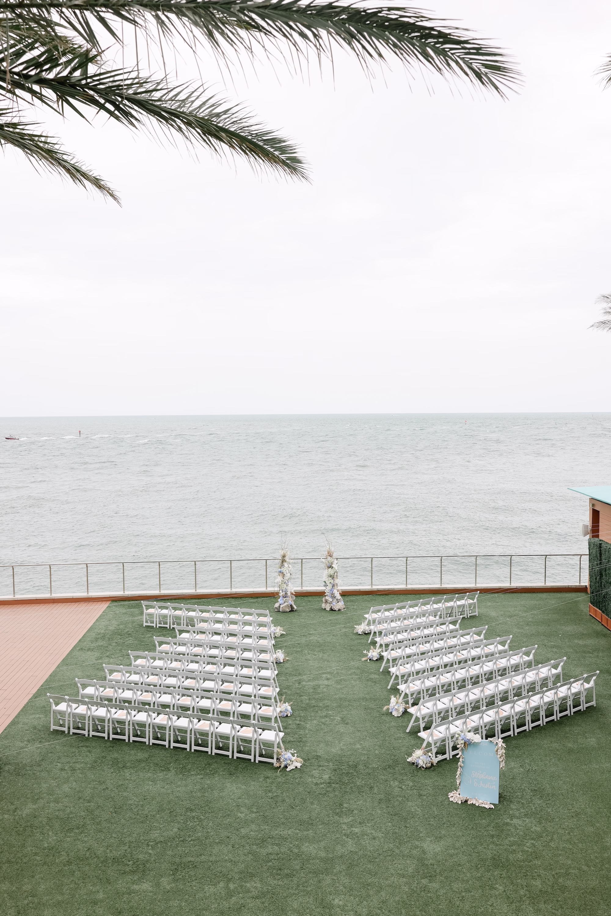 15Coastal Blue Boho Chic Wedding Inspiration Clearwater Venue Opal Sands - Coastal, Blue and White Clearwater Beach Wedding | Opal Sands Resort & Spa Coastal Blue Boho Chic Oceanfront Wedding Ceremony Decor Ideas | Clearwater Event Venue Opal Sands | Planner Wilder Mind Events | Kate Ryan Event Rentals