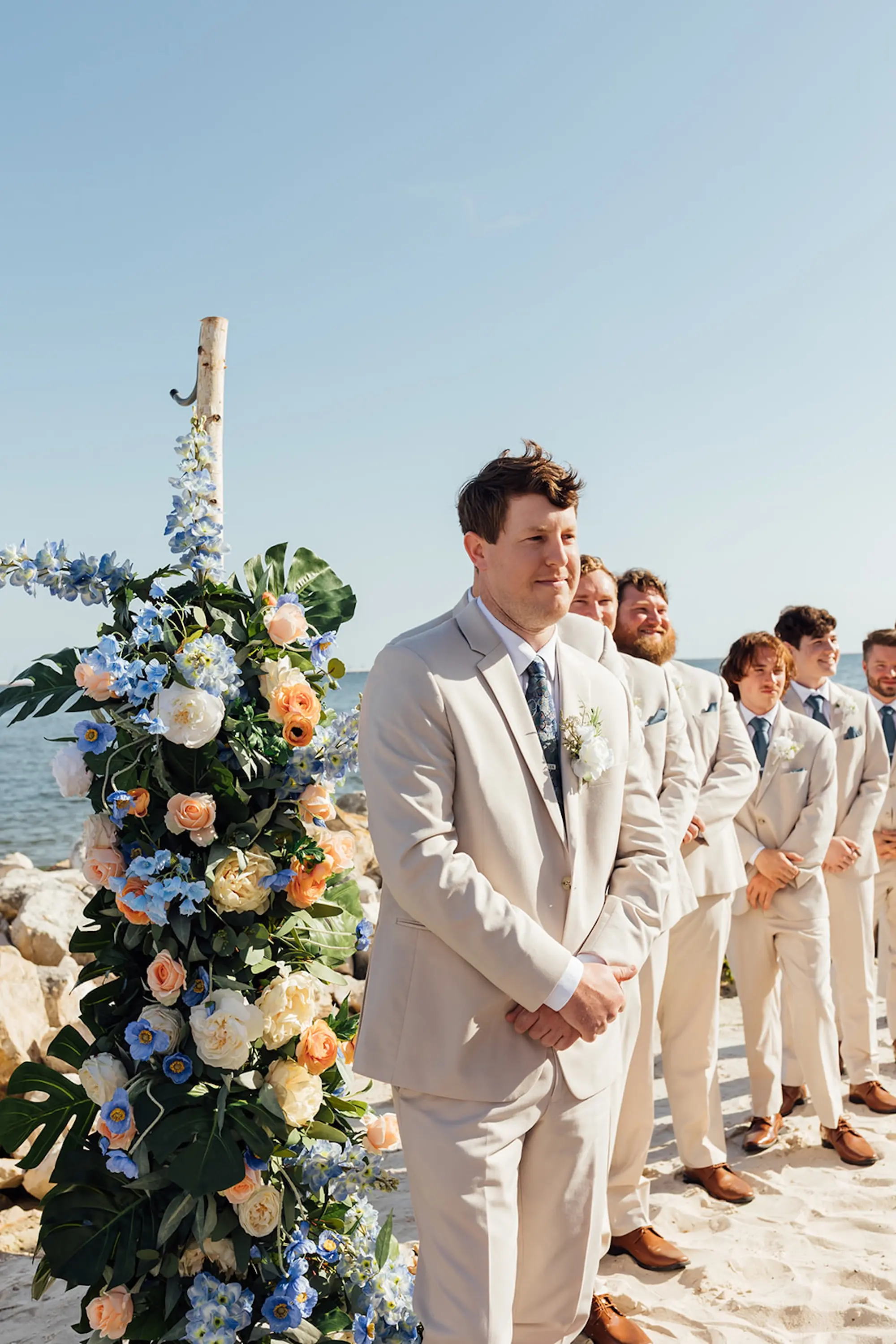 Groom's Reaction to Bride Walking Down Wedding Aisle