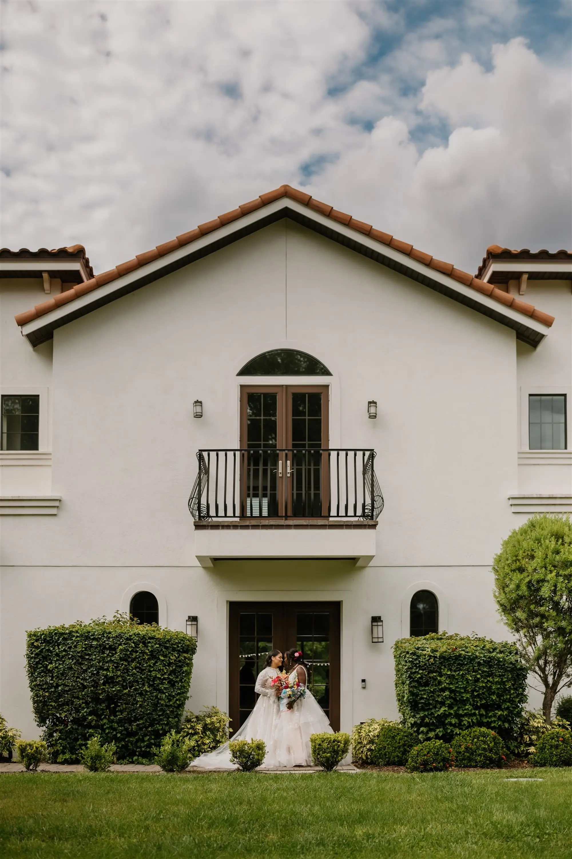 16Colorful Pride Rainbow Wedding Ideas Tampa Bay Venue Paradise Springs - Colorful, Same-Sex Wedding | The Secret Garden at Paradise Spring Bride and Bride Wedding Portrait | Tampa Bay Event Venue Paradise Springs | Regina The Photographer