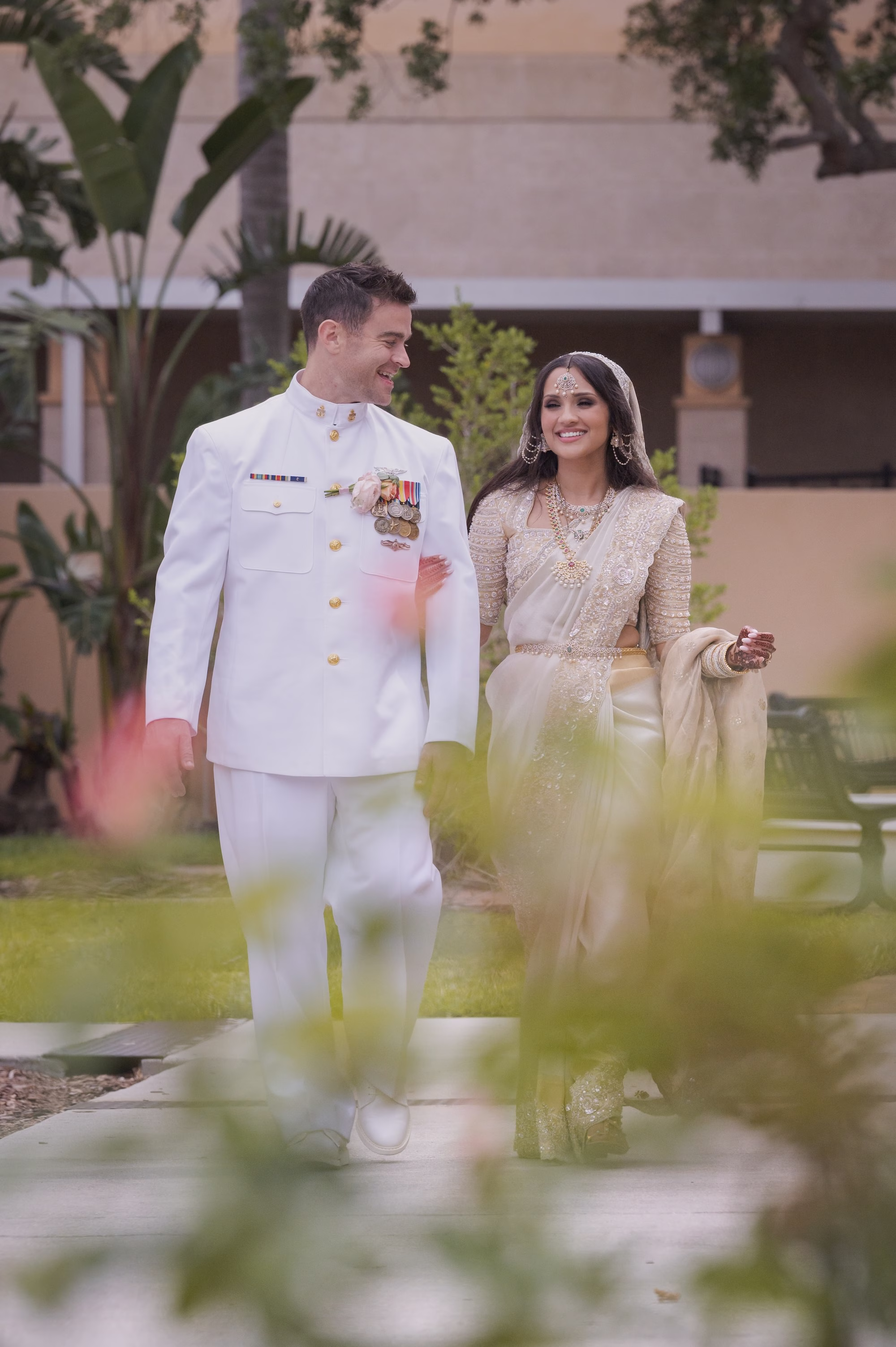 17Elegant Peach and Coral Wedding Ideas - Elegant Peach and Coral Tampa Wedding | The Centre Club Bride and Groom Wedding Portrait