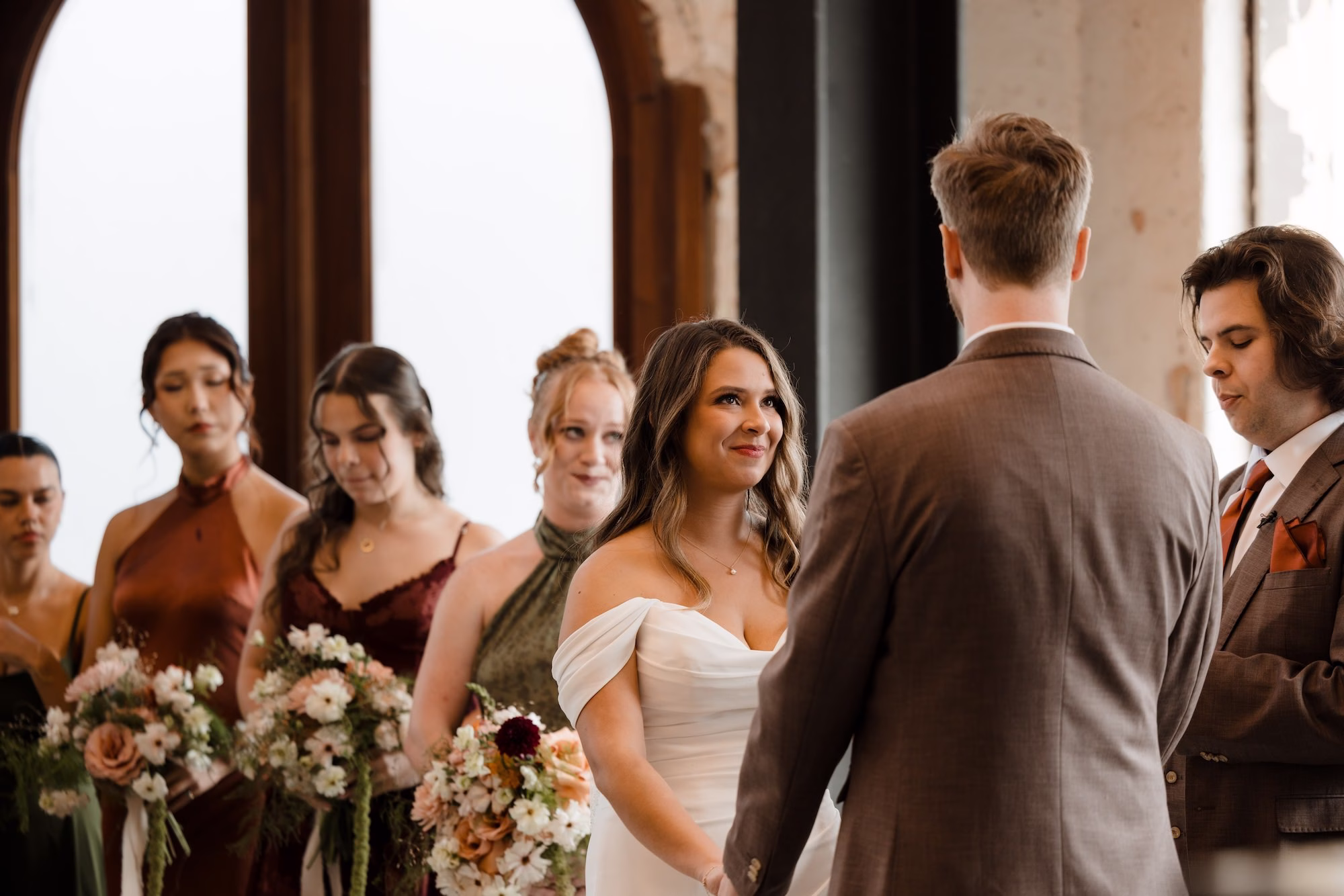 Bride and Groom Wedding Ceremony Vow Exchange Wedding Portrait | Tampa Bay Photographer Evoke Photo and Film