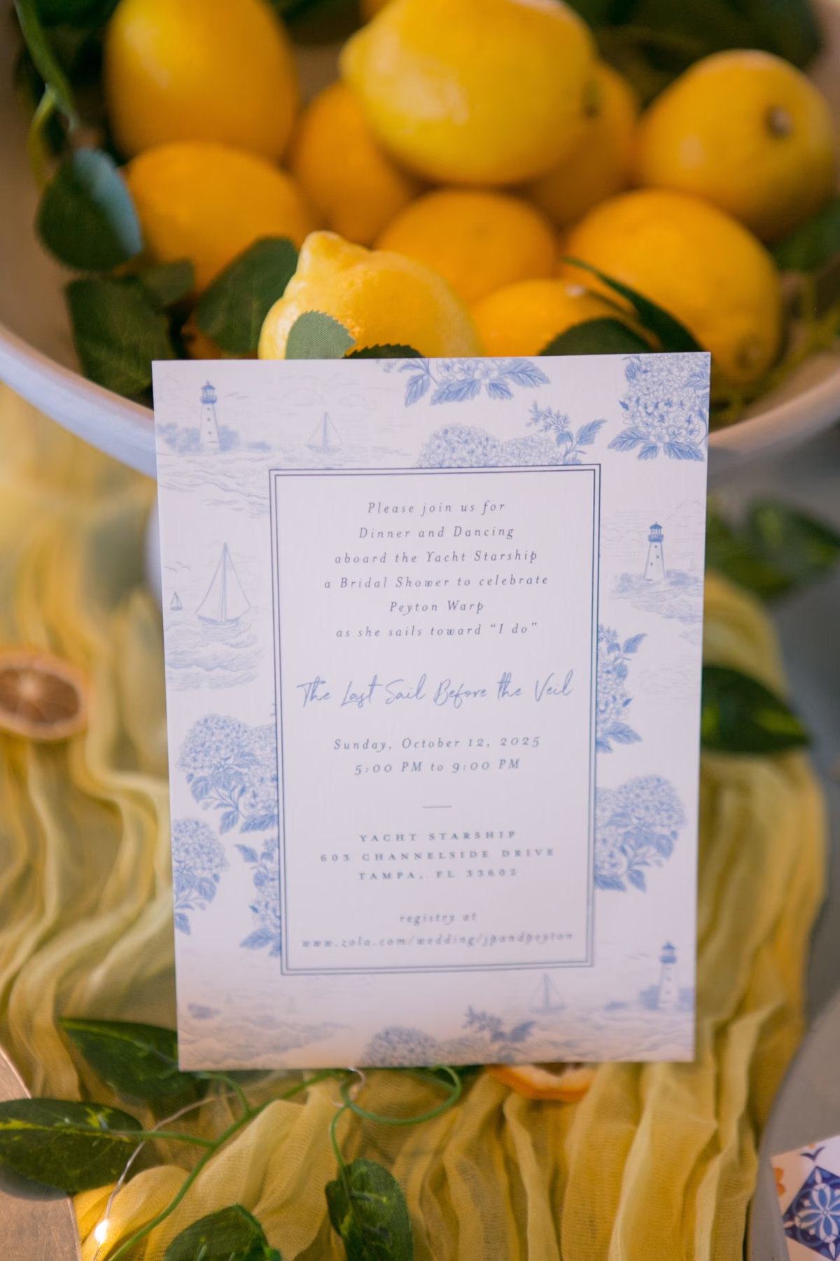 Last Sail Before the Veil Bridal Shower Wedding Invitation