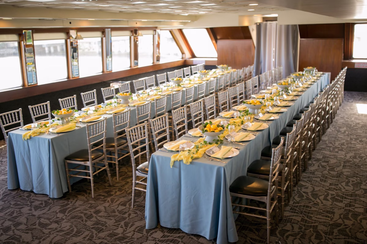 Blue and Yellow Lemon Inspired Waterfront Florida Bridal Shower Wedding Decor Inspiration