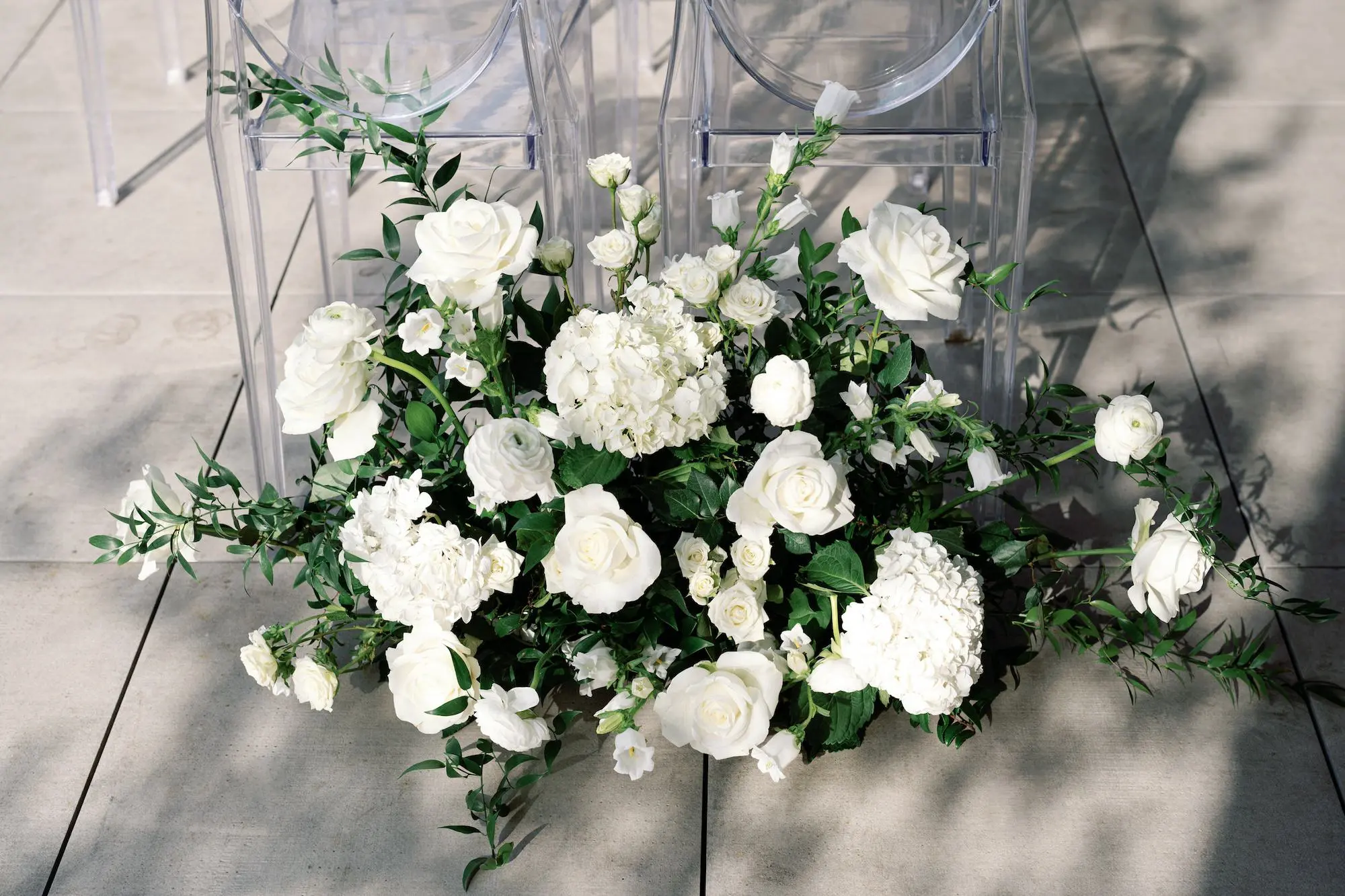 22Modern Classic Black and White Wedding Inspiration - Modern, Black and White Tampa Wedding | Hyde House Public Studio Modern Classic White Flowers and Greenery Wedding Ceremony Aisle Decor Ideas