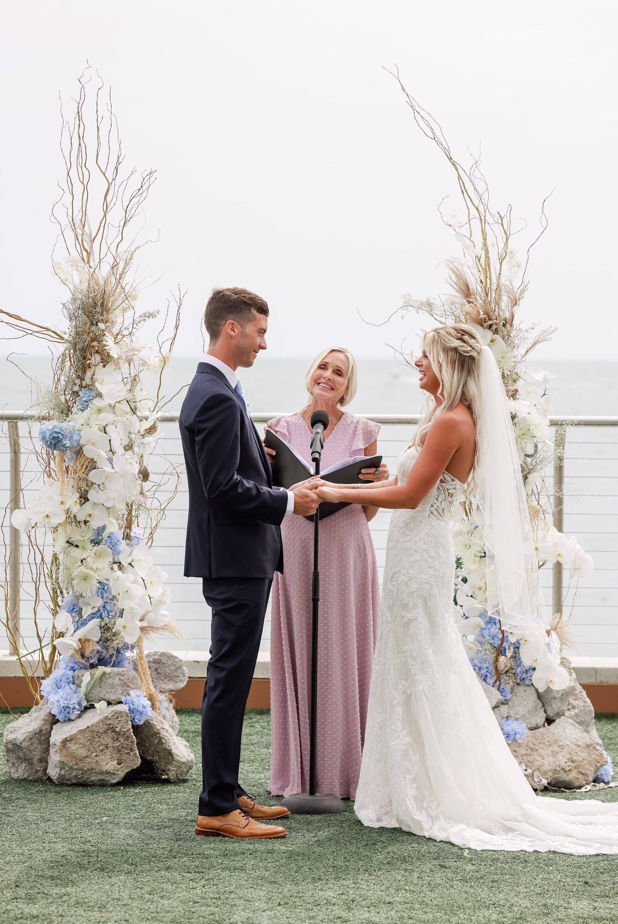 23Coastal Blue Boho Chic Wedding Inspiration Clearwater Venue Opal Sands - Coastal, Blue and White Clearwater Beach Wedding | Opal Sands Resort & Spa Bride and Groom Wedding Portrait | Clearwater Officiant Laurie Chandler Celebrant | Event Venue Opal Sands