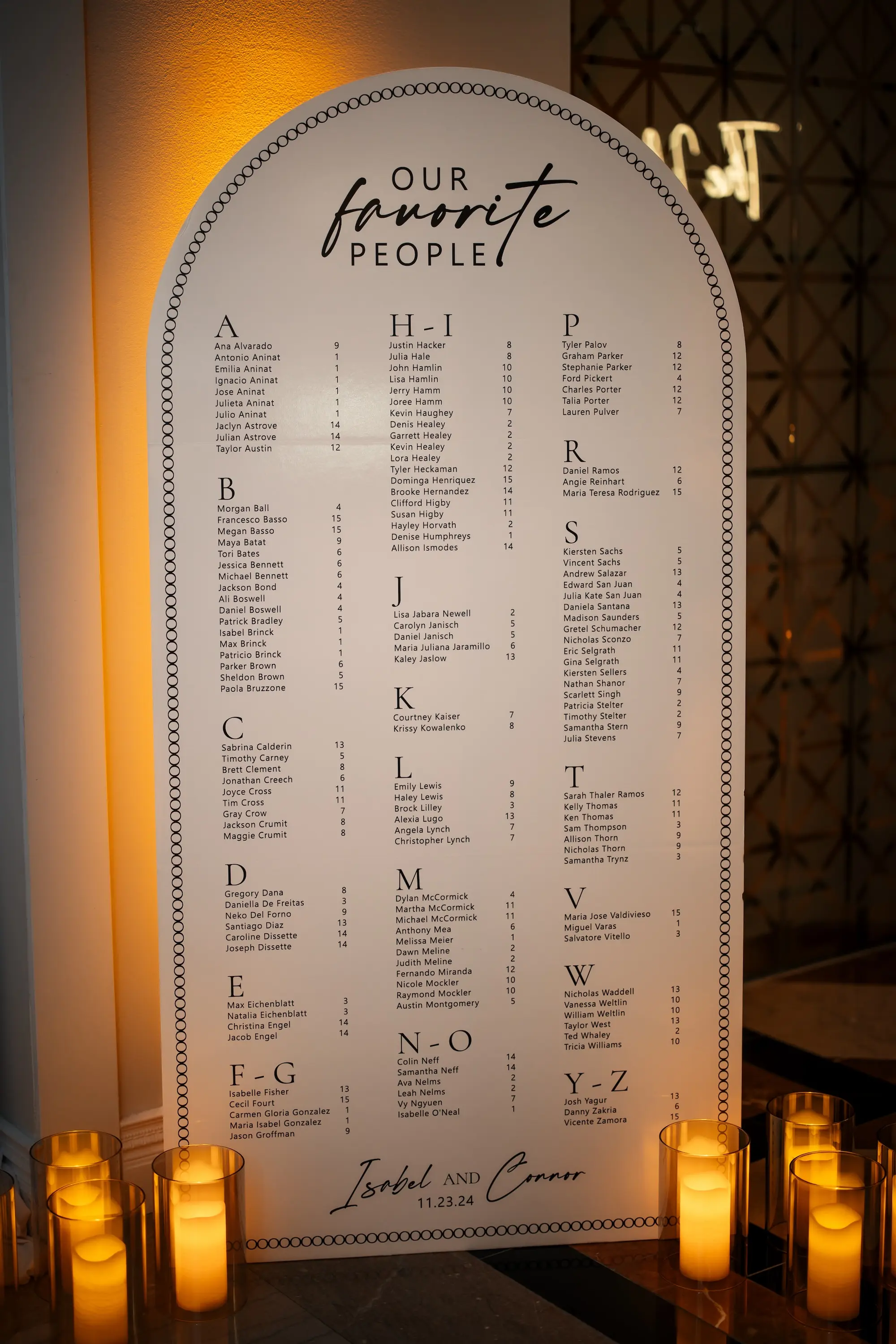 25Modern Black and White Wedding Inspiration - Timeless Black and White Downtown Tampa Wedding | The Vault Romantic Candles Wedding Reception Decor Inspiration | White and Black Large Cardstock Reception Seating Chart Ideas | Kate Ryan Event Rentals
