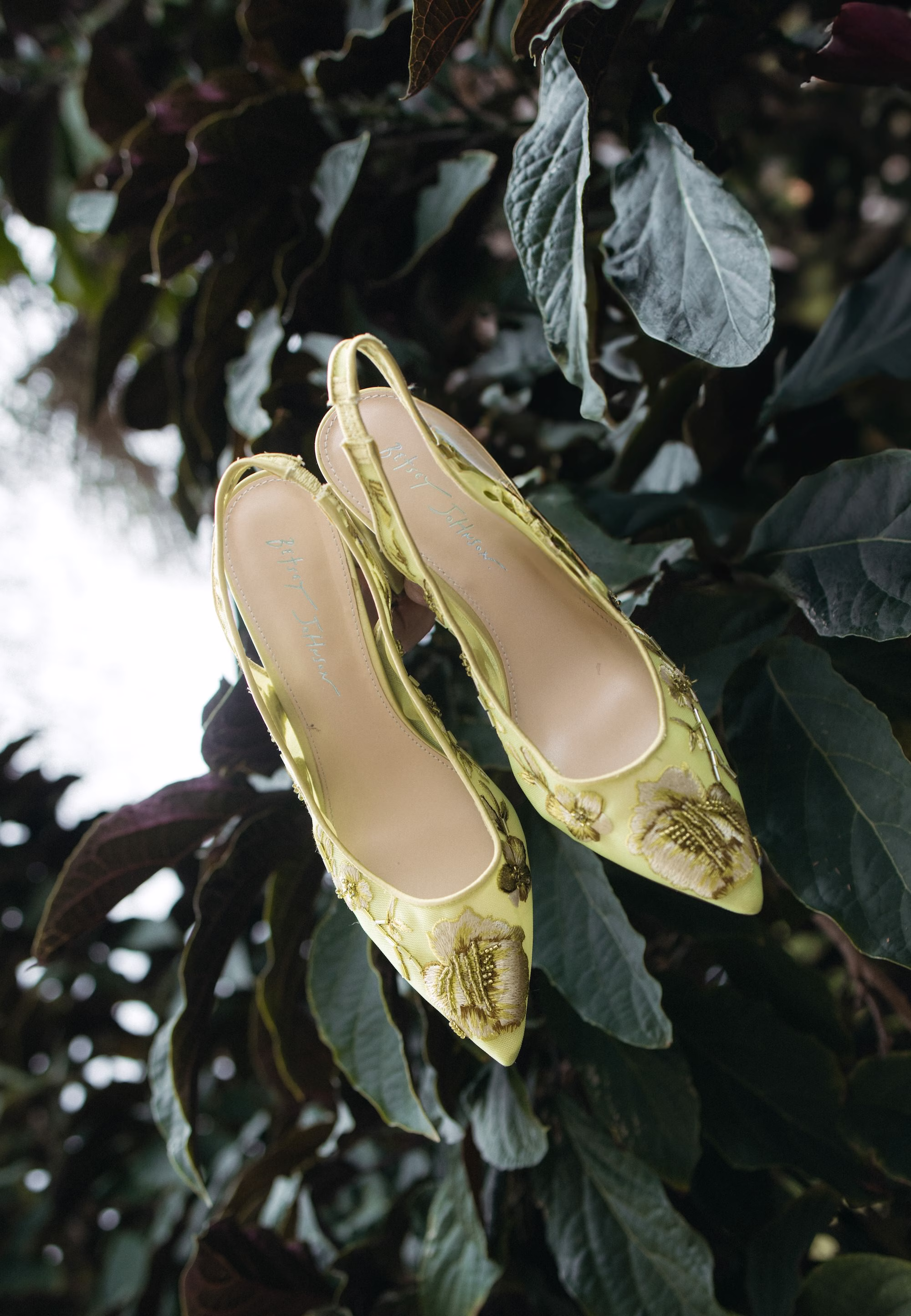 Green Floral Beaded Betsey Johnson Bridal Slingback Shoes Inspiration