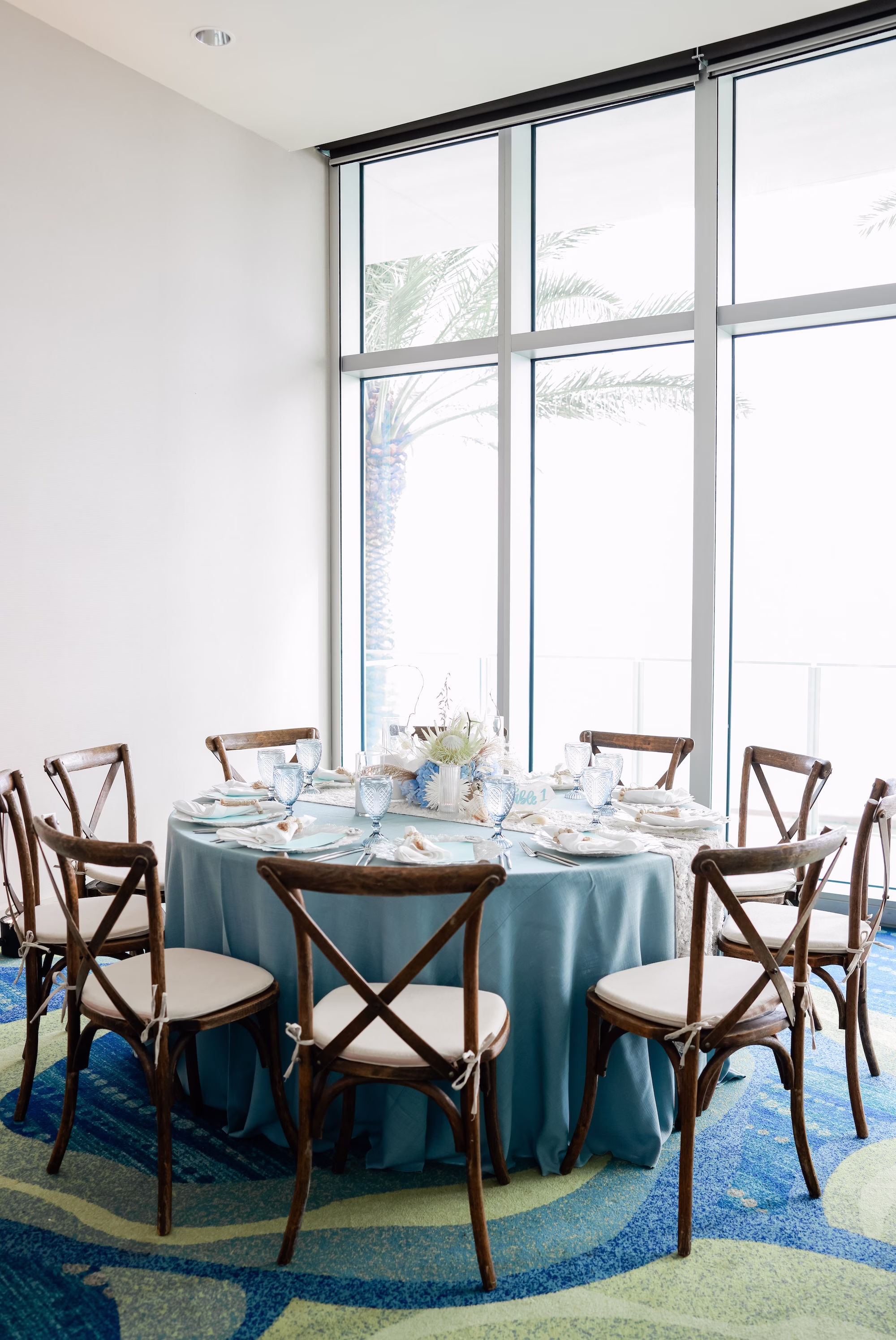 39Coastal Blue Boho Chic Wedding Inspiration - Coastal, Blue and White Clearwater Beach Wedding | Opal Sands Resort & Spa Coastal Blue Boho Chic Wedding Reception Decor Ideas | Clearwater Kate Ryan Event Rentals