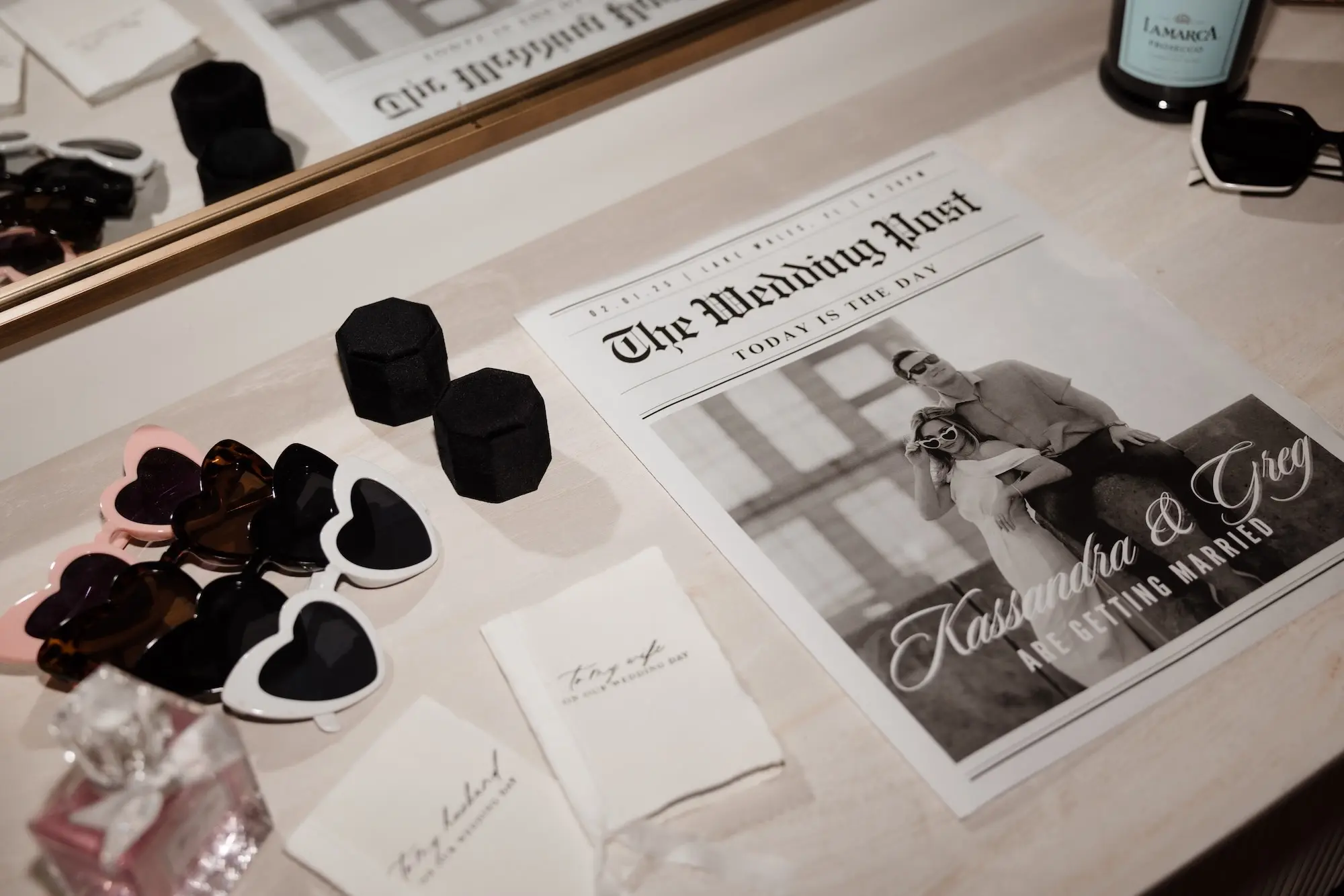 3Timeless Vintage Champagne Wedding Inspiration Evoke Photo and Film - Elegant, Neutral Central Florida Wedding | Bella Cosa Wedding Day Newspaper Post Ideas