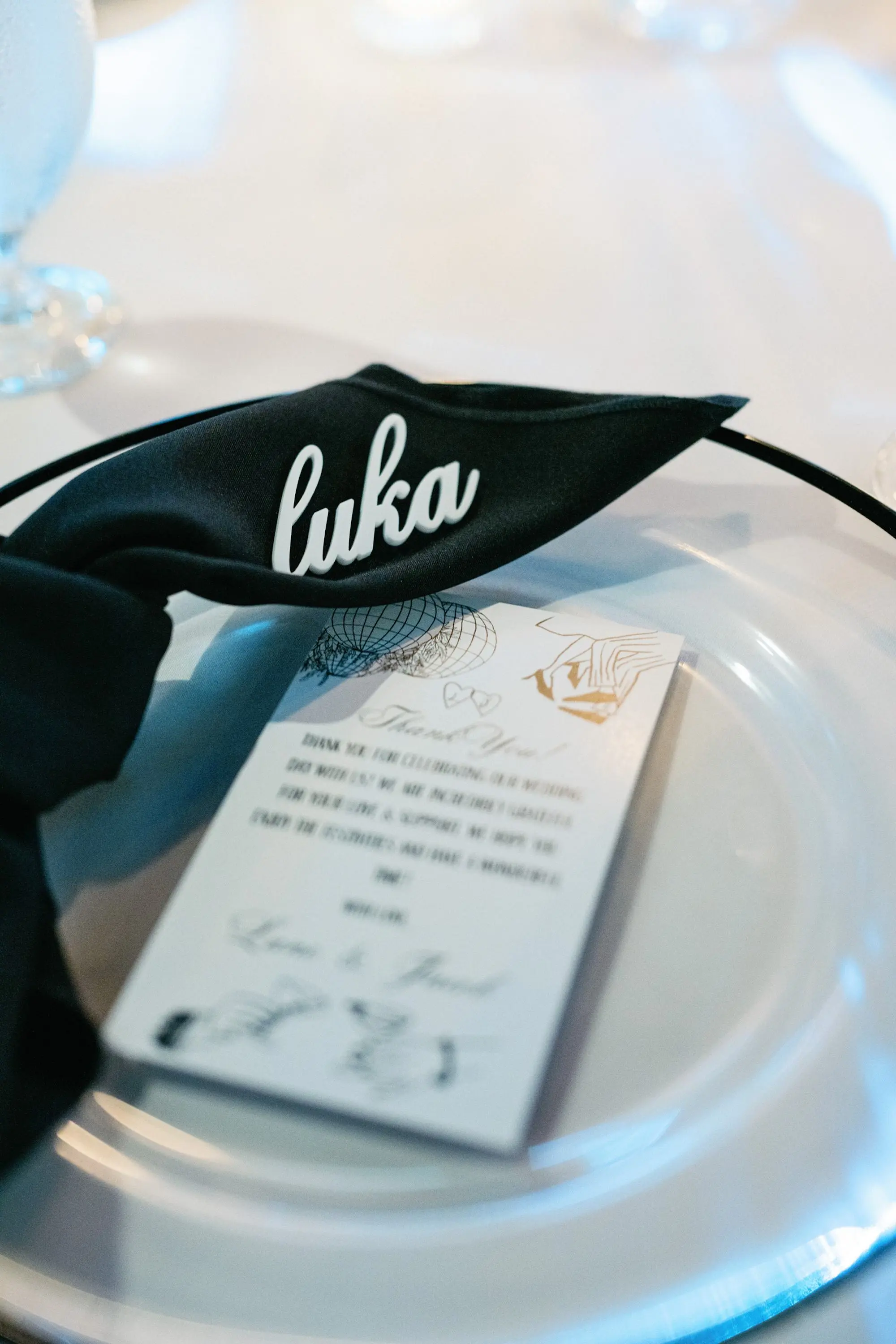 43Modern Classic Black and White Wedding Inspiration - Modern, Black and White Tampa Wedding | Hyde House Public Studio Modern Classic Black and White Wedding Reception Place Setting Decor Inspiration